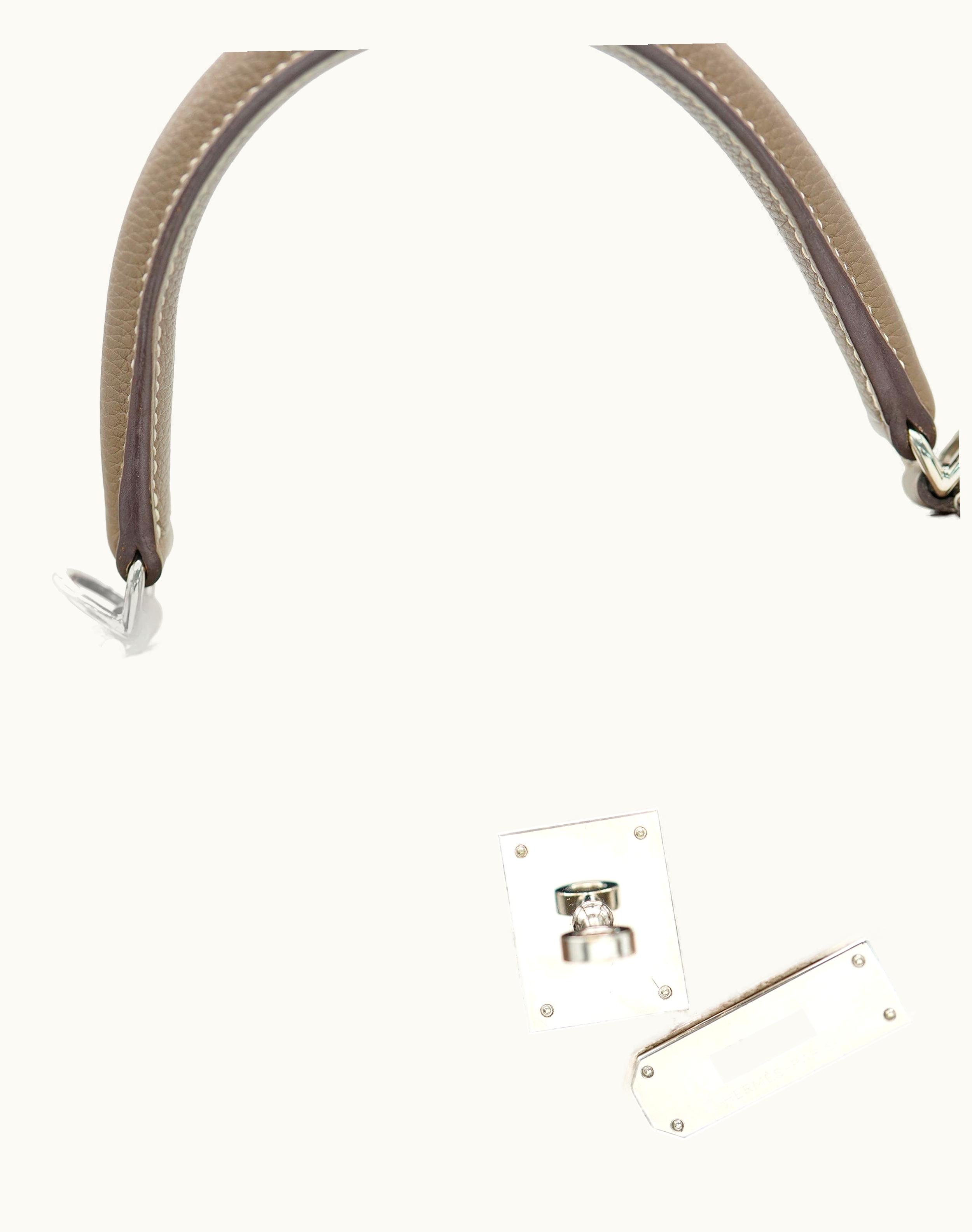 Hermès Hermès Kelly 28cm - Etoupe - Epsom - Retourne - Palladium (PHW)