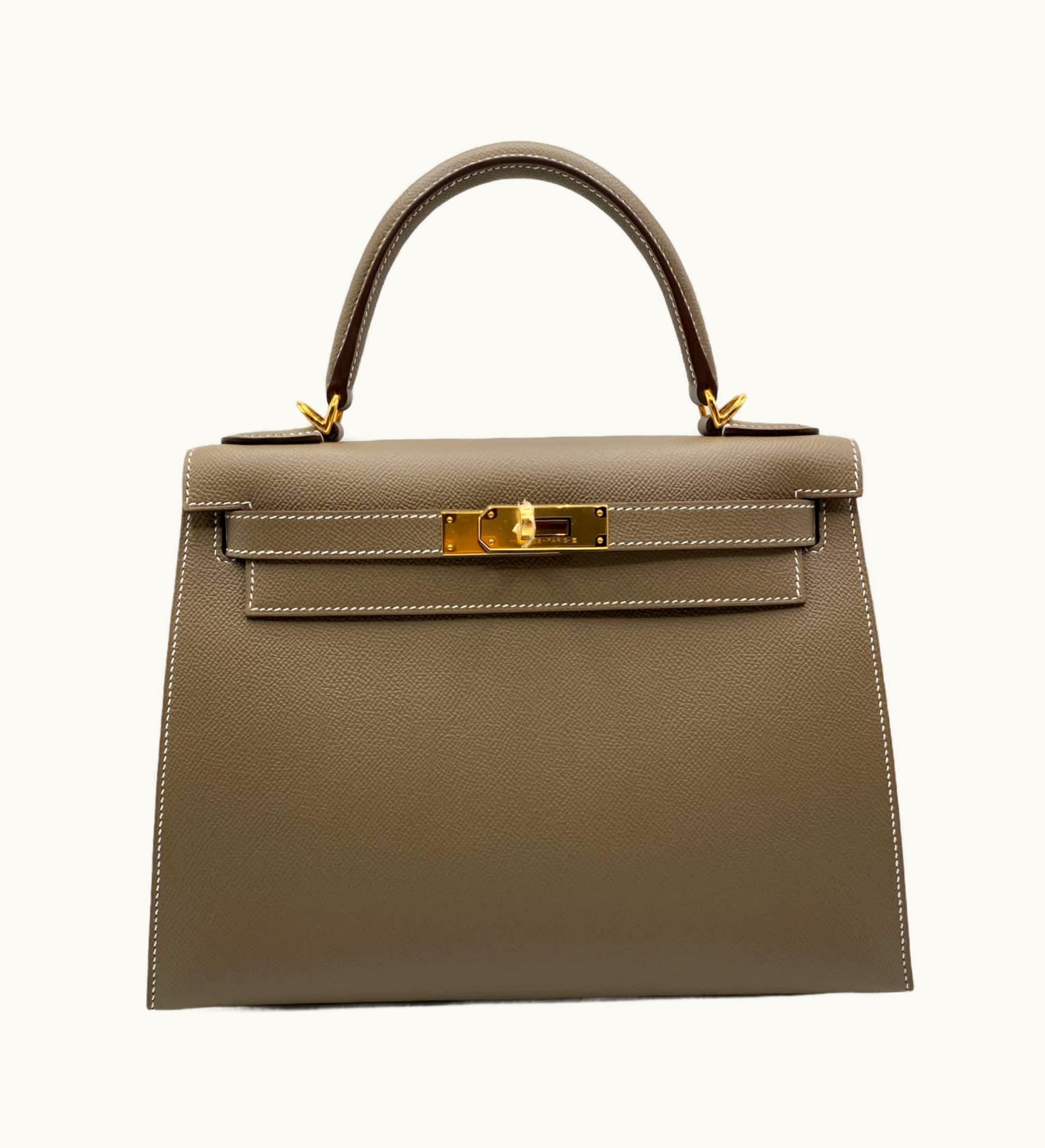 Hermès Hermès Kelly 28cm - Etoupe - Epsom - Sellier - Gold (GHW)