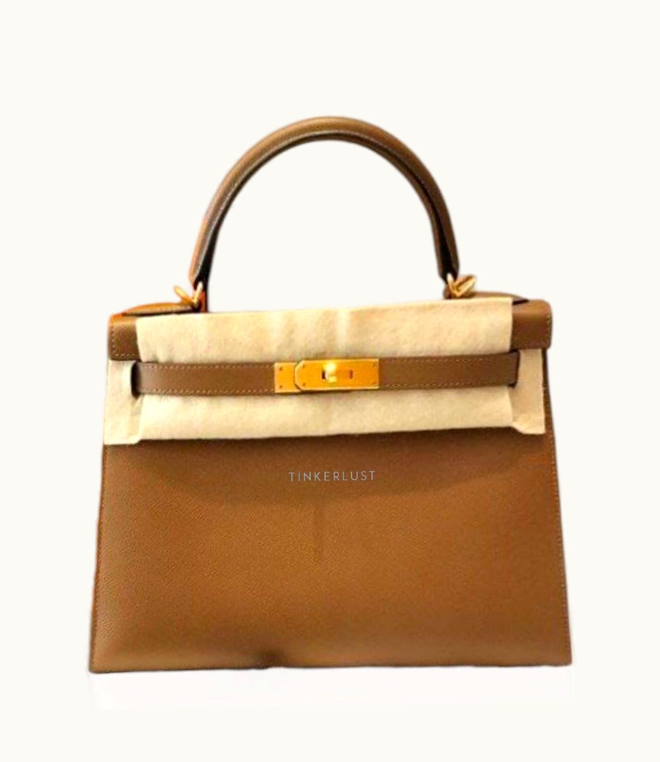 Hermès Hermès Kelly 28cm - Alezan - Togo - Sellier - Gold (GHW)
