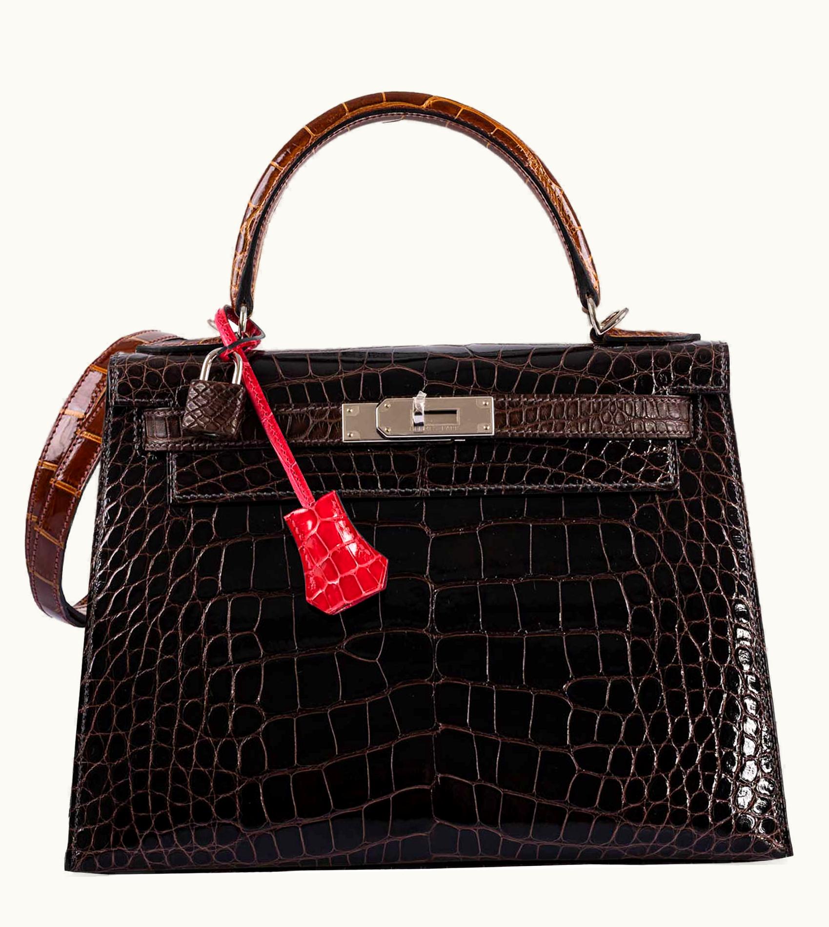 Hermès Hermès Kelly 28cm - Macassar - Clemence - Sellier - Palladium (PHW)