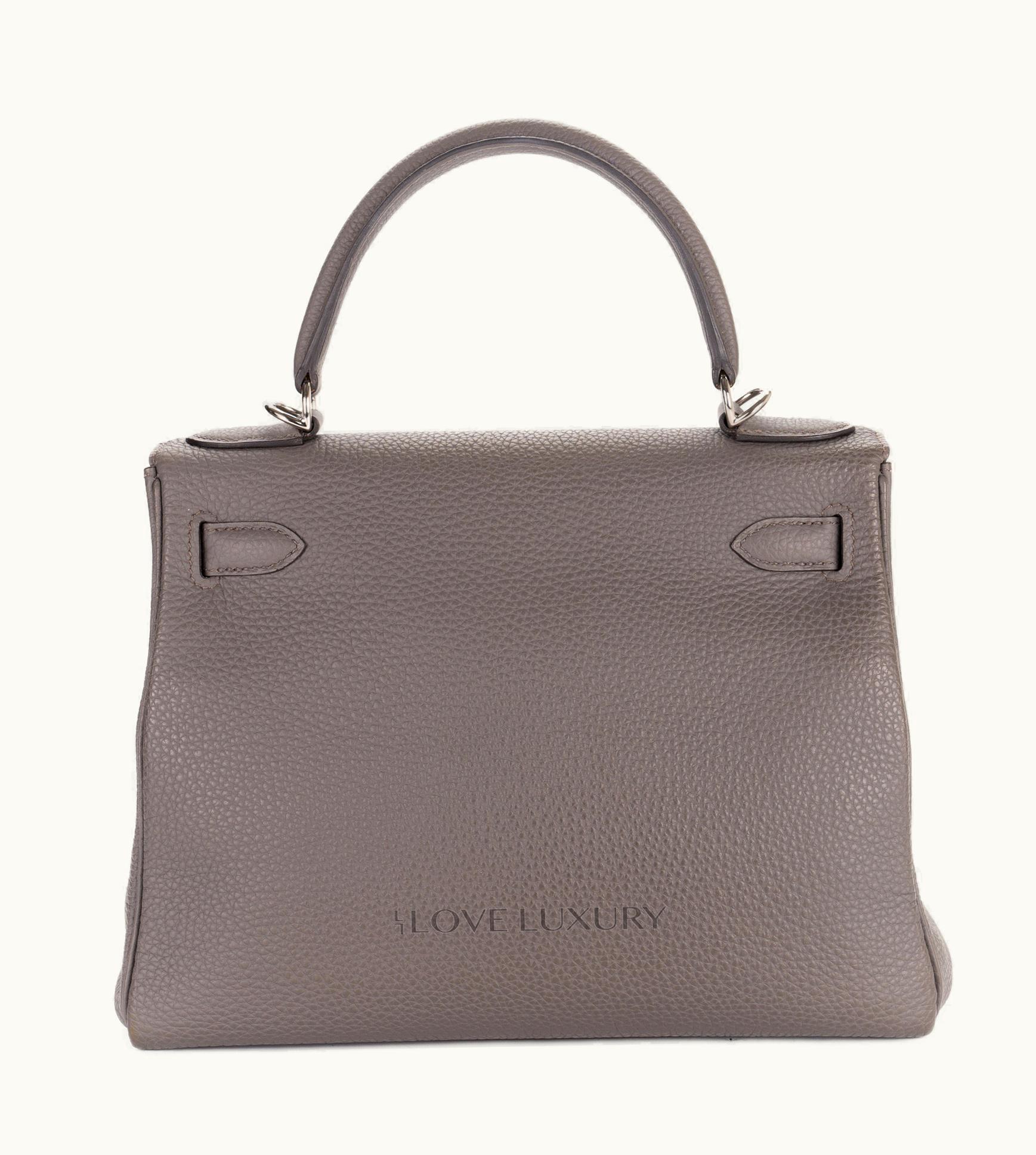 Hermès Hermès Kelly 28cm - Gris Meyer - Swift - Retourne - Palladium (PHW)