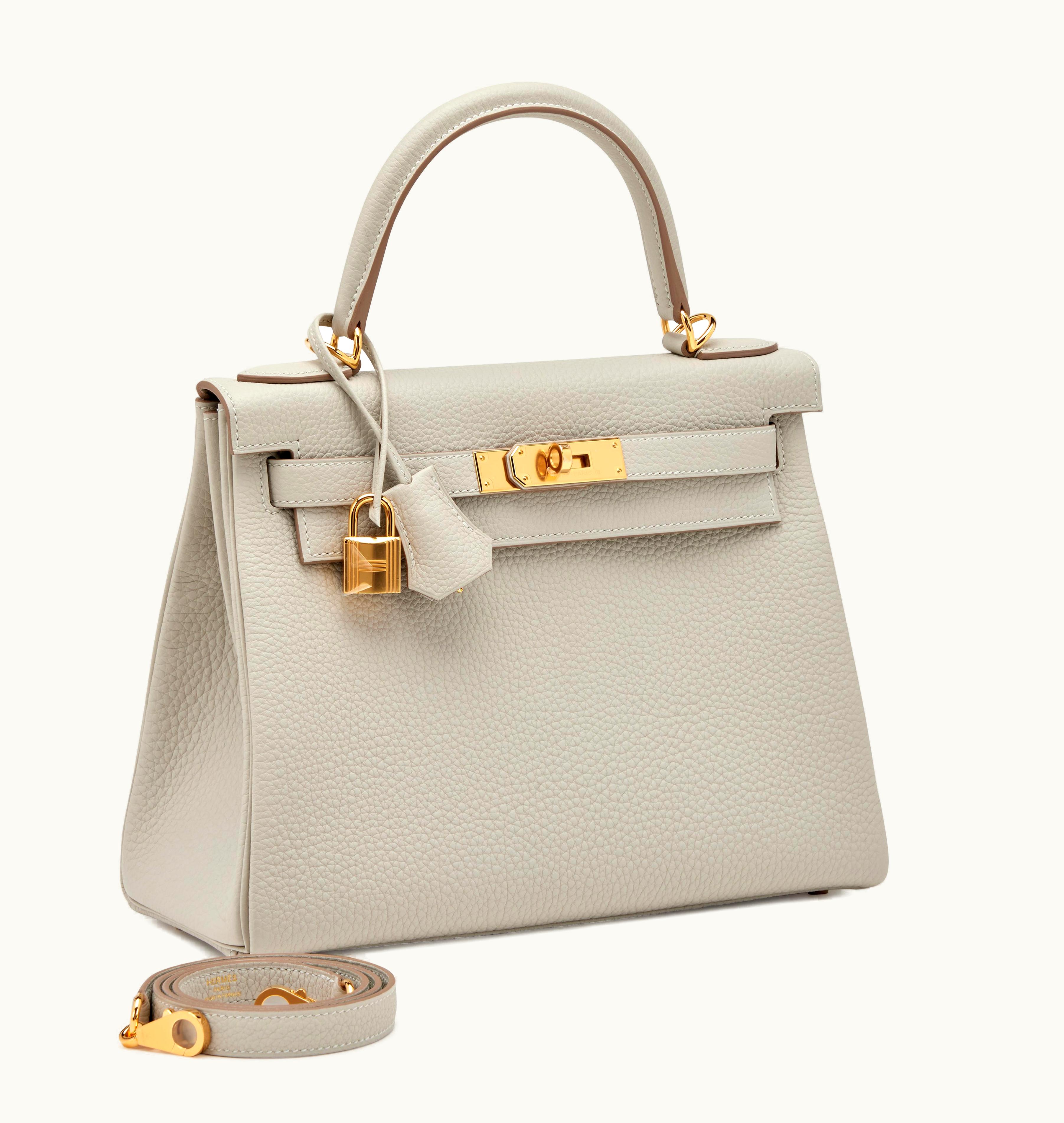 Hermès Hermès Kelly 28cm - Gris Perle - Swift - Sellier - Gold (GHW)