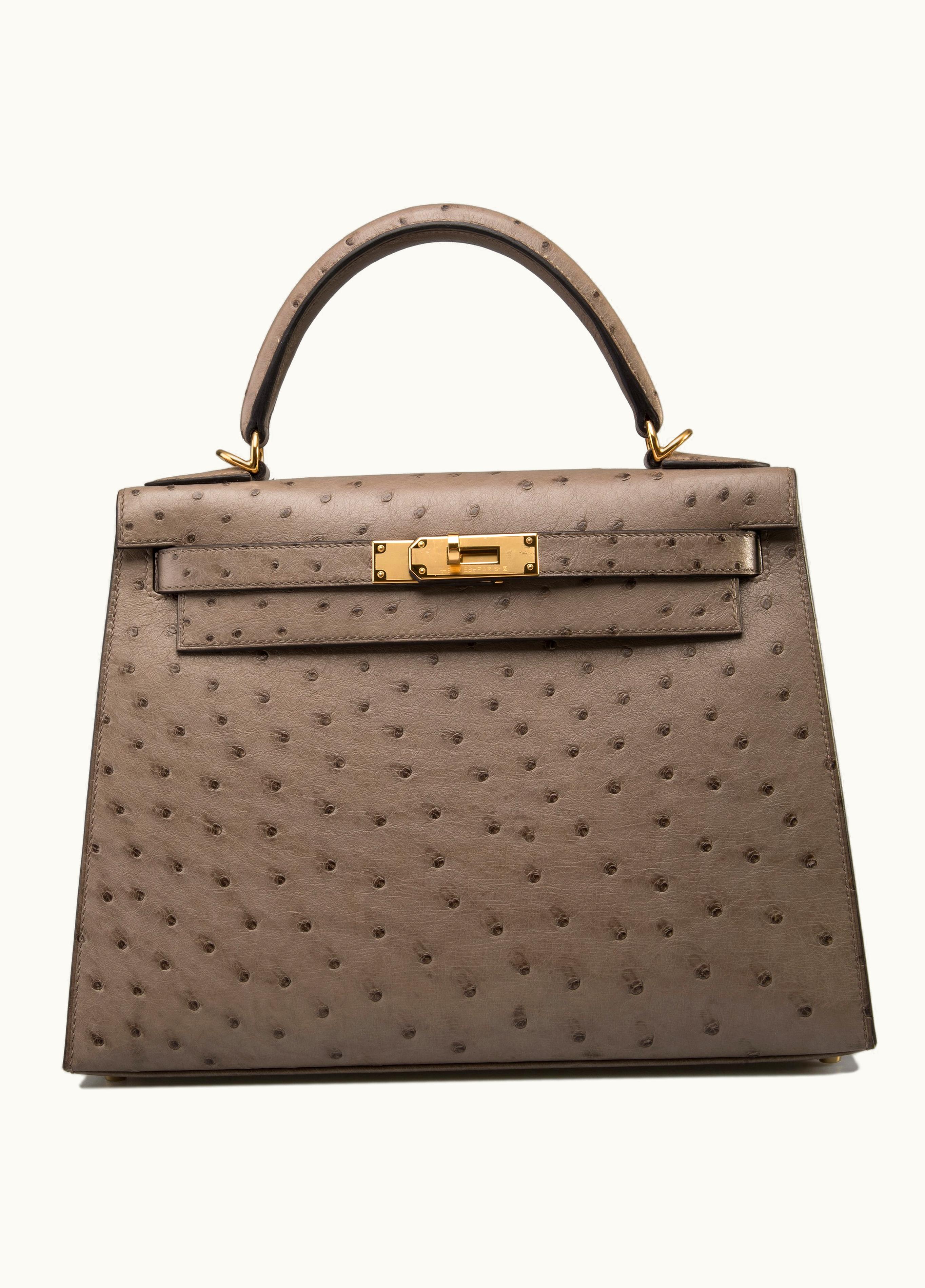 Hermès Hermès Kelly 28cm - Gris Asphalt - Clemence - Sellier - Gold (GHW)