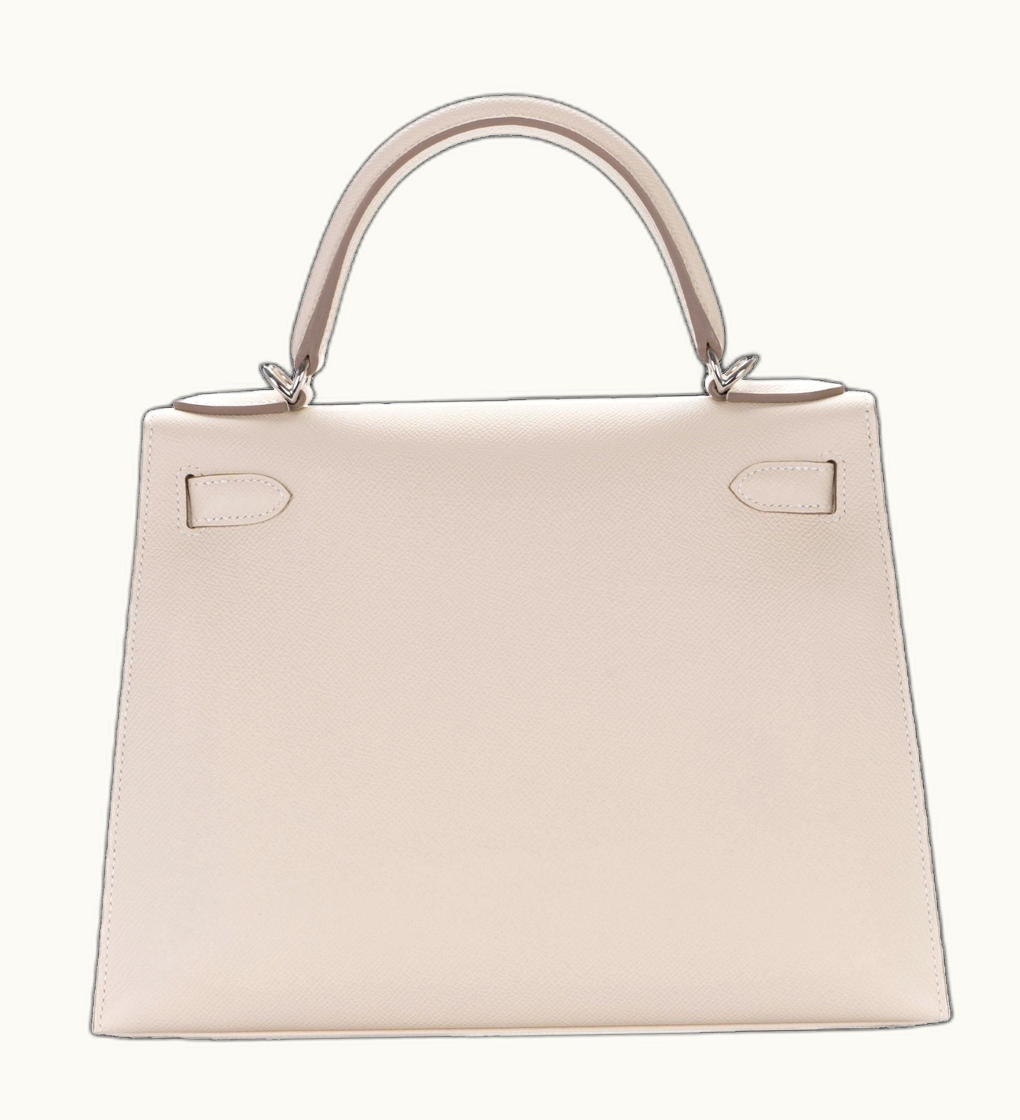 Hermès Hermès Kelly 28cm - Craie - Clemence - Sellier - Palladium (PHW)
