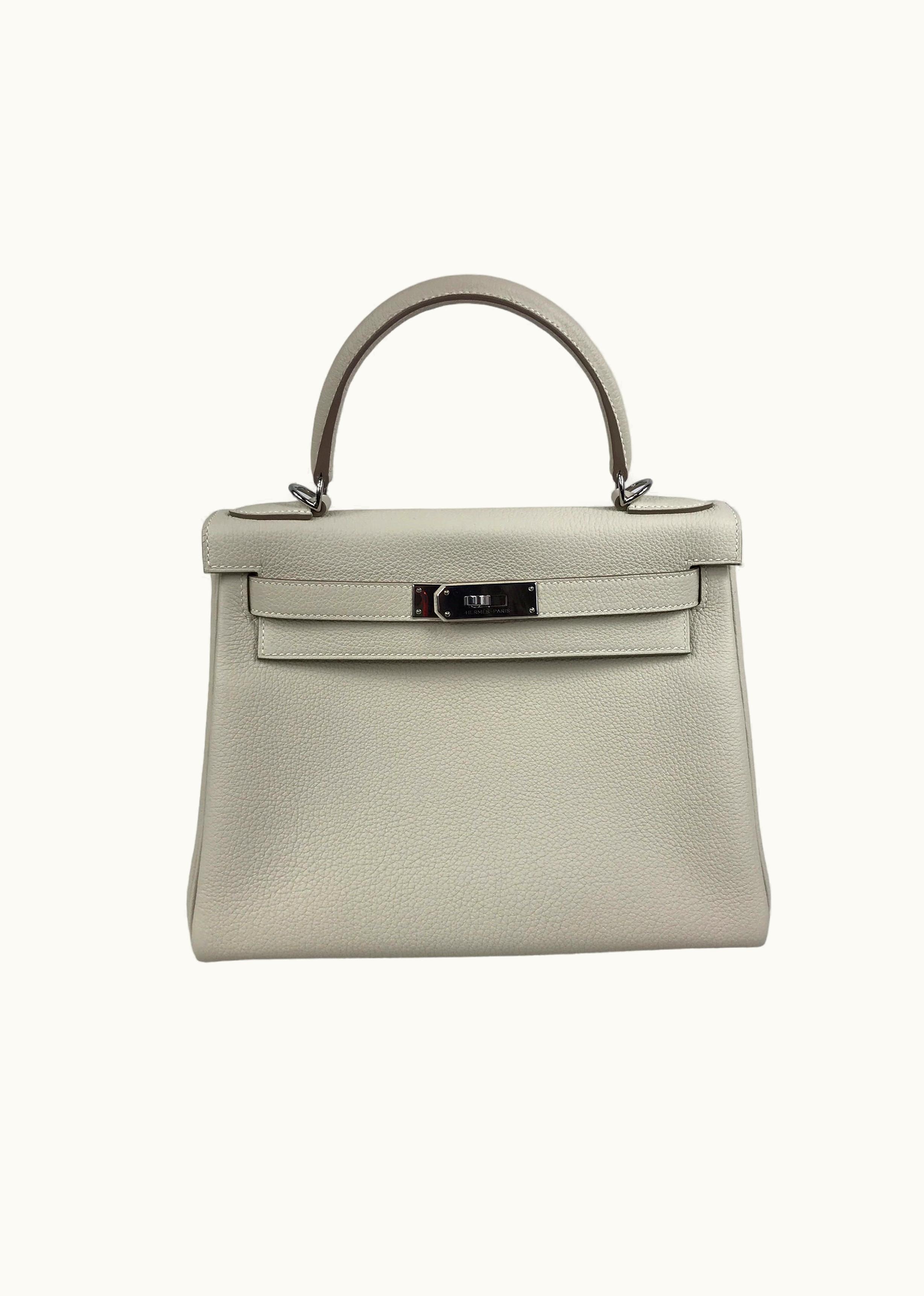 Hermès Hermès Kelly 28cm - Craie - Epsom - Retourne - Palladium (PHW)