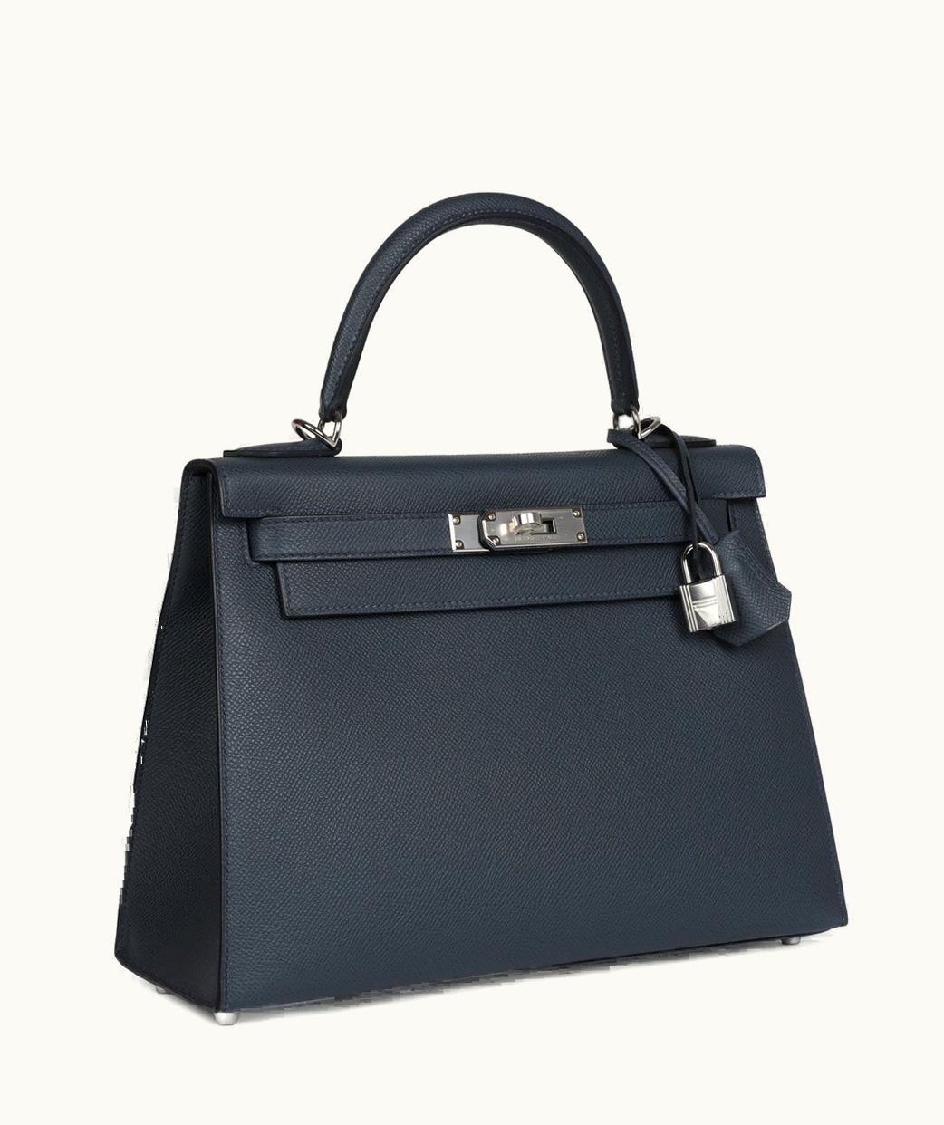 Hermès Hermès Kelly 28cm - Gris Misty - Clemence - Retourne - Palladium (PHW)