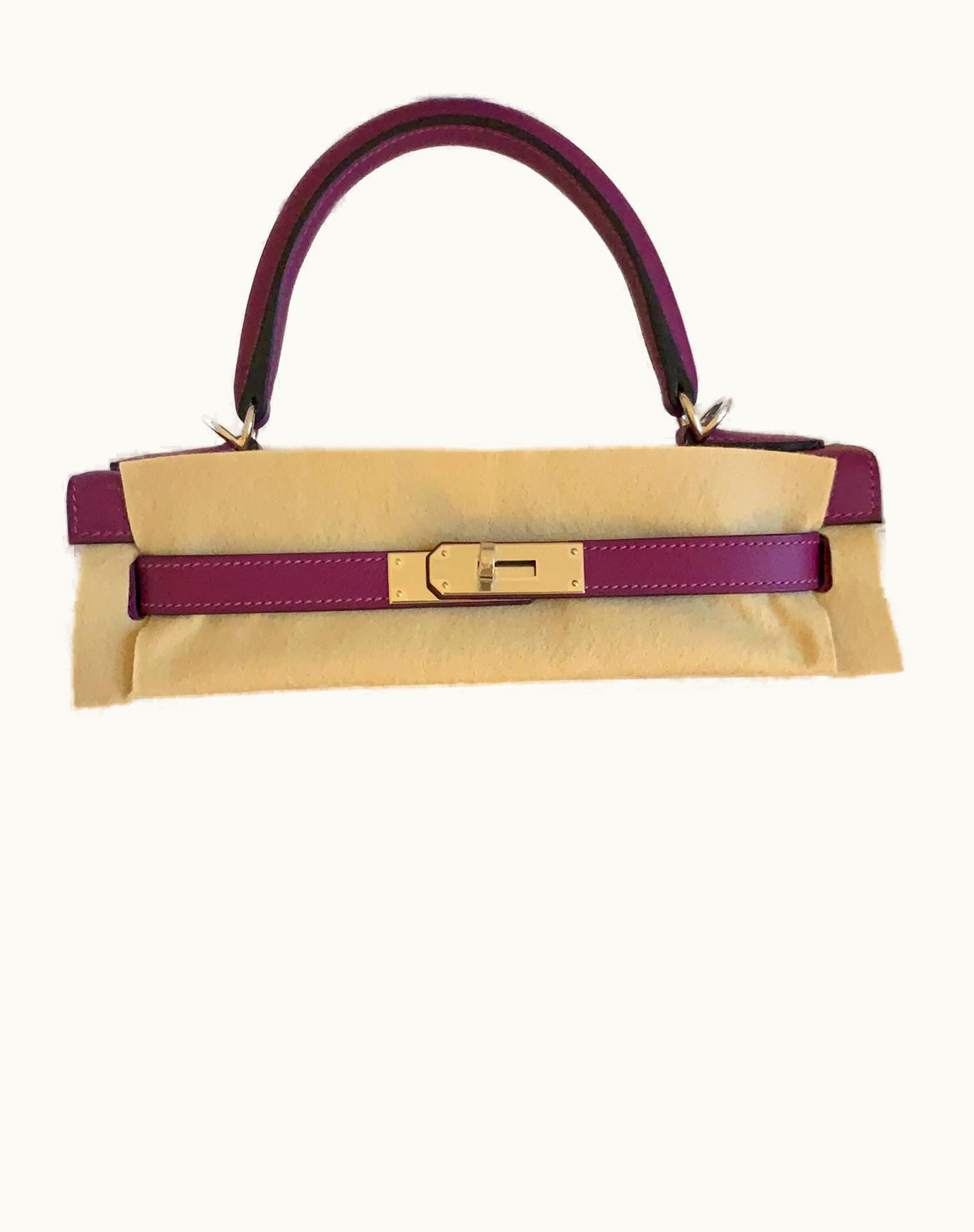 Hermès Hermès Kelly 28cm - Anemone - Clemence - Sellier - Palladium (PHW)