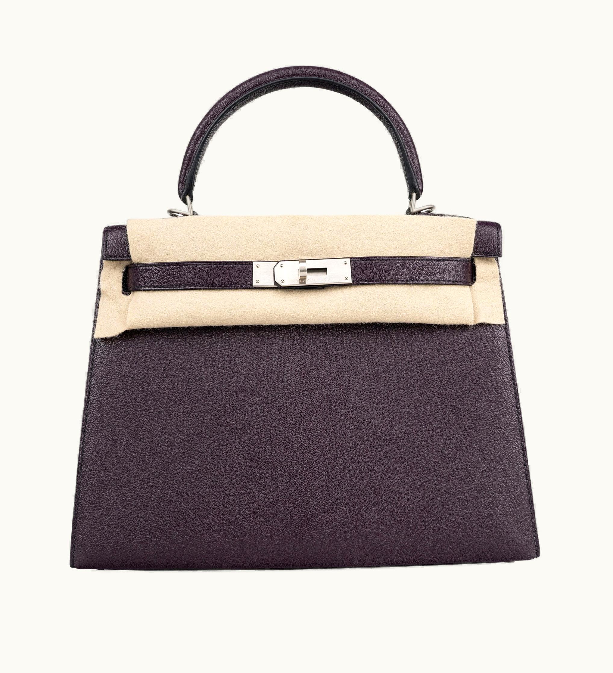 Hermès Hermès Kelly 28cm - Raisin - Epsom - Sellier - Palladium (PHW)