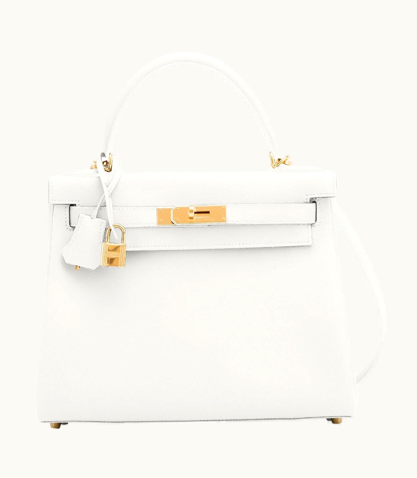 Hermès Hermès Kelly 28cm - Blanc - Clemence - Sellier - Gold (GHW)