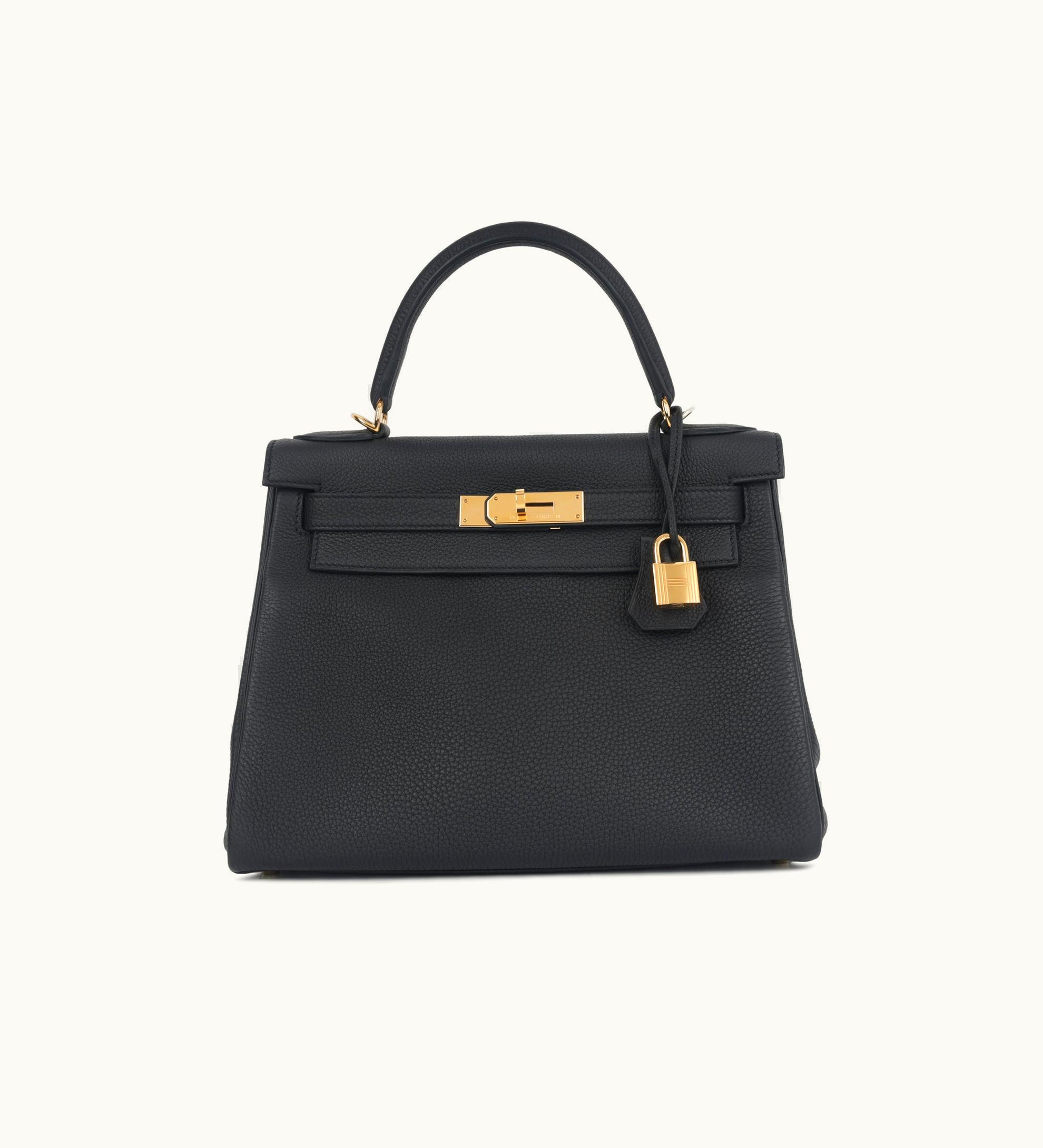 Hermès Hermès Kelly 28cm - Noir - Clemence - Retourne - Gold (GHW)