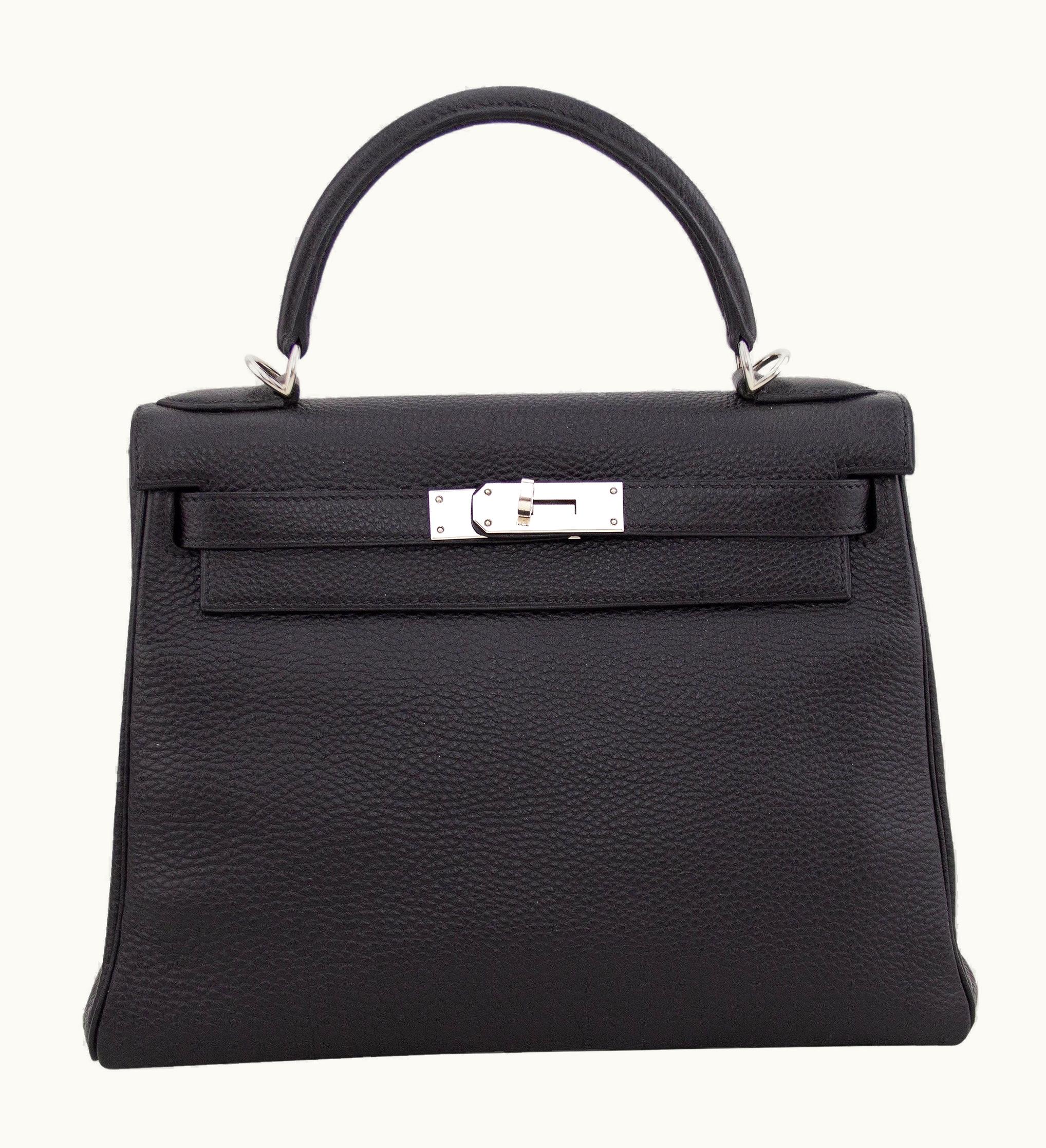Hermès Hermès Kelly 28cm - Noir - Swift - Retourne - Palladium (PHW)