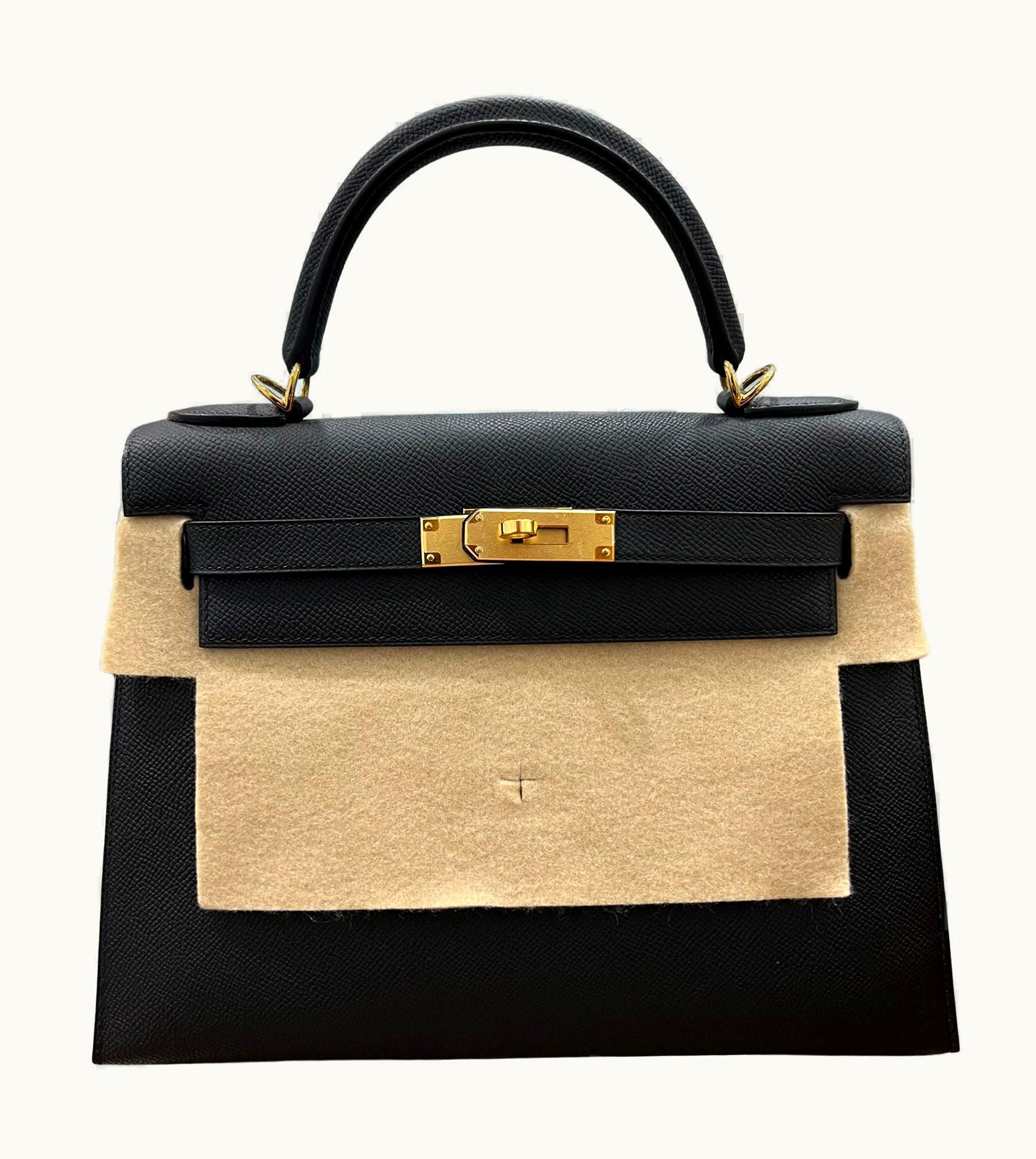 Hermès Hermès Kelly 28cm - Black - Epsom - Sellier - Gold (GHW)