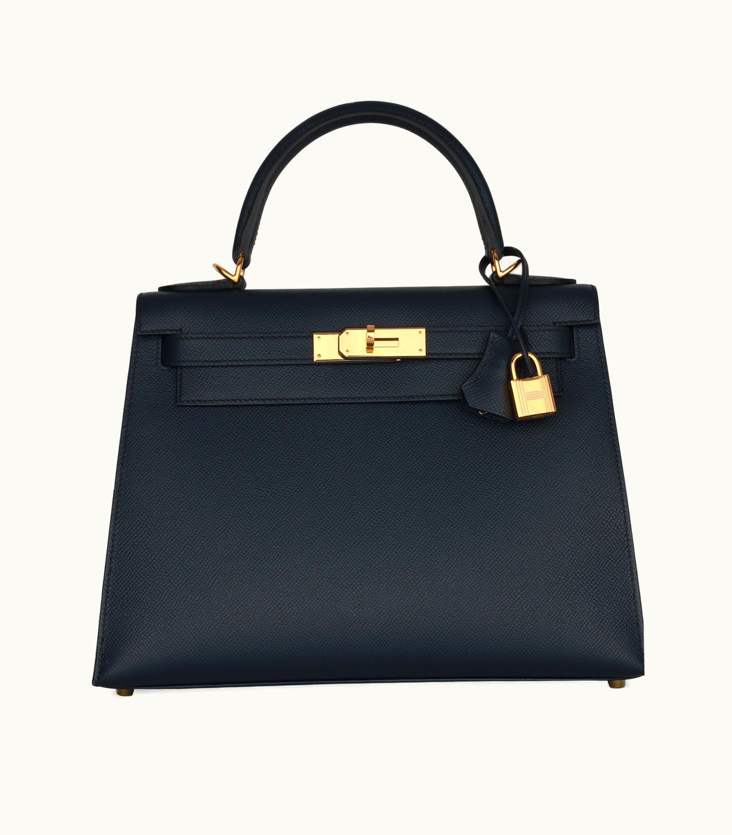 Hermès Hermès Kelly 32cm - Bleu Nuit - Clemence - Sellier - Gold (GHW)