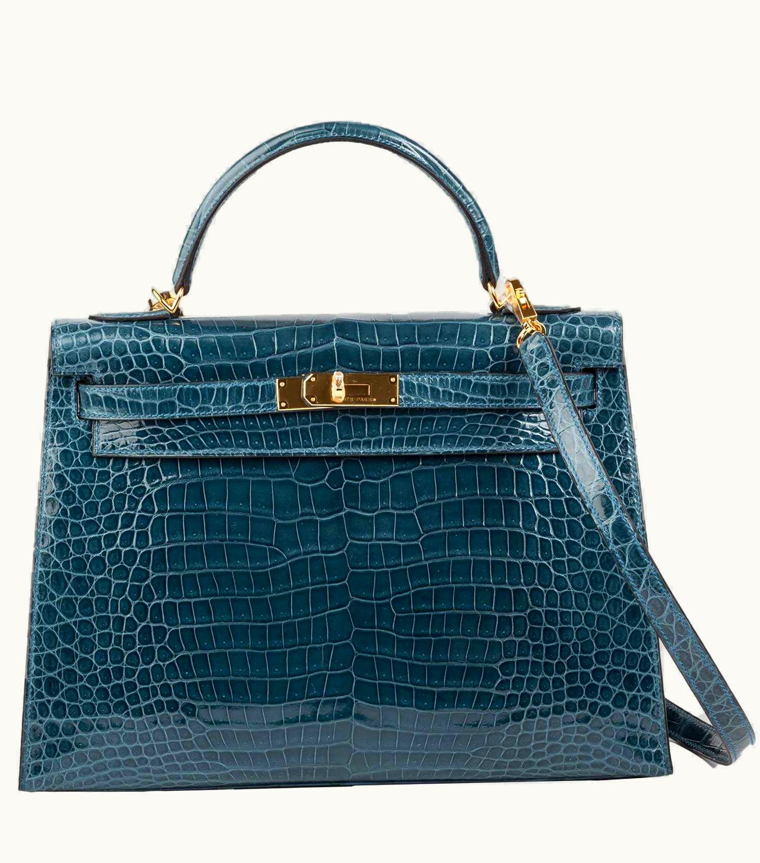 Hermès Hermès Kelly 32cm - Bleu Roi - Clemence - Sellier - Gold (GHW)