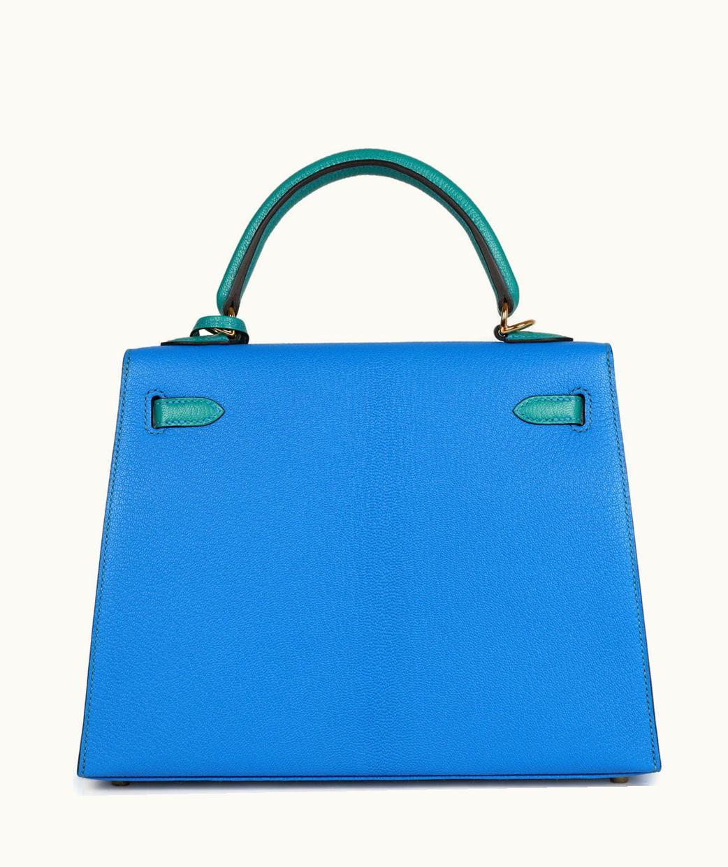 Hermès Hermès Kelly 32cm - Bleu Hydra - Clemence - Sellier - Gold (GHW)