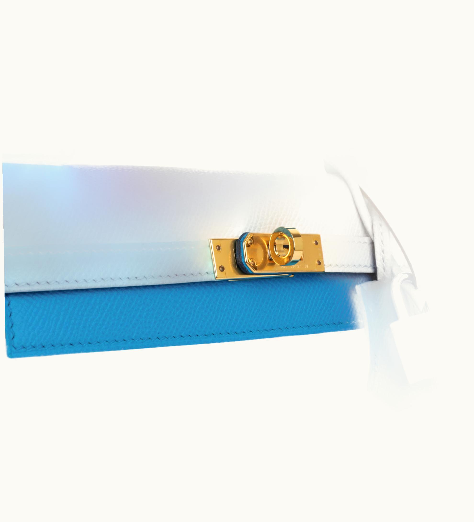 Hermès Hermès Kelly 32cm - Bleu Frida - Epsom - Retourne - Gold (GHW)