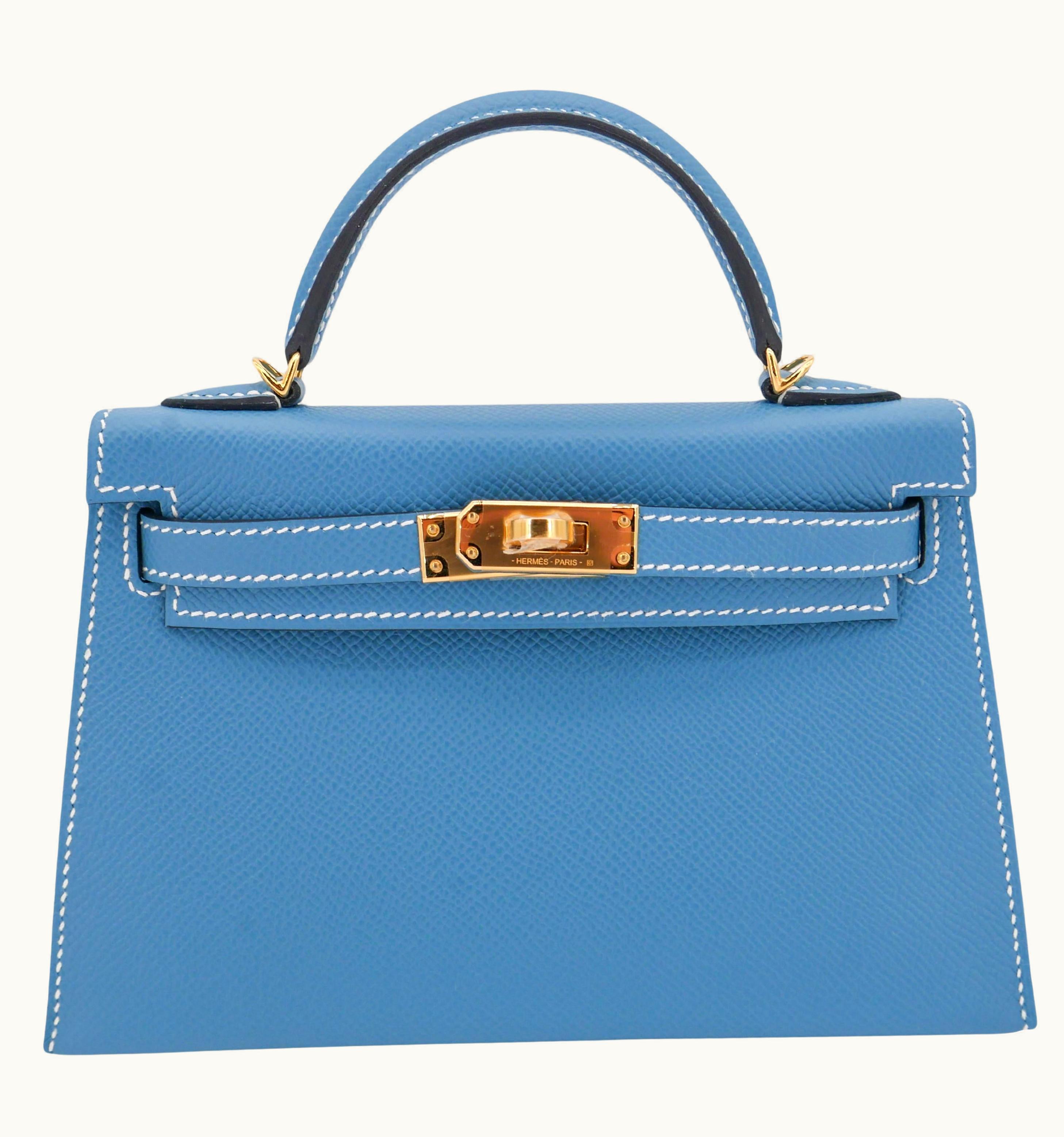 Hermès Hermès Kelly 32cm - Bleu Jean - Swift - Retourne - Gold (GHW)