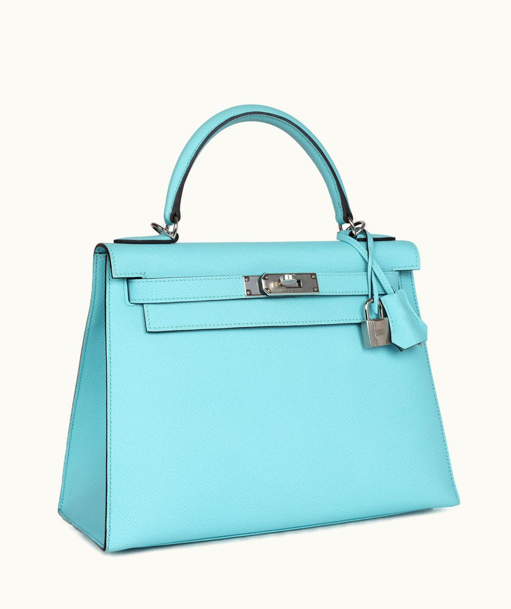 Hermès Hermès Kelly 32cm - Bleu Atoll - Swift - Sellier - Palladium (PHW)