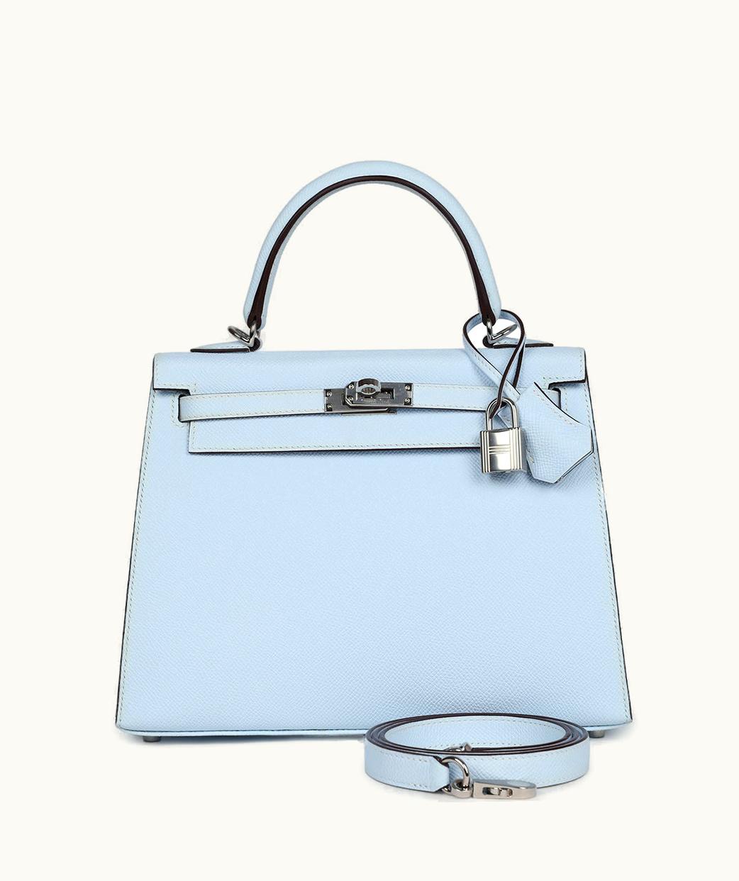 Hermès Hermès Kelly 32cm - Bleu Brume - Clemence - Sellier - Palladium (PHW)