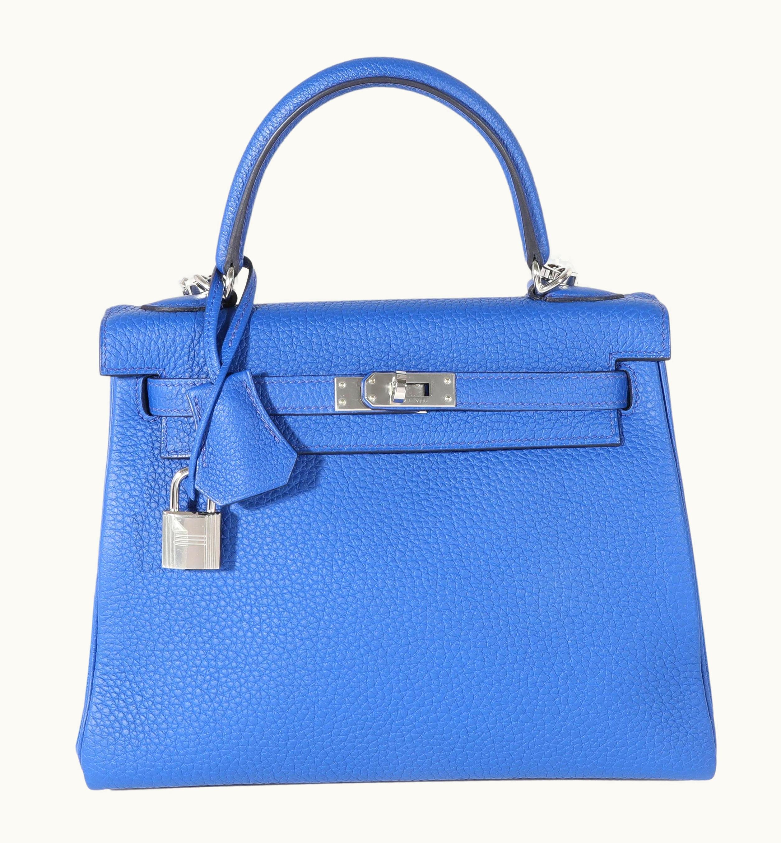 Hermès Hermès Kelly 32cm - Bleu Royal - Swift - Retourne - Palladium (PHW)