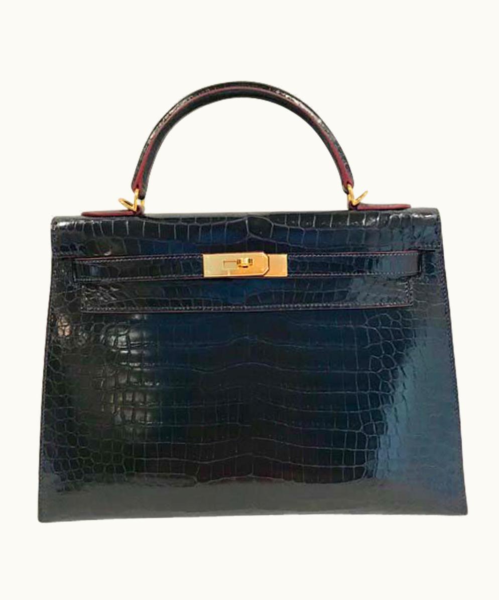 Hermès Hermès Kelly 32cm - Bleu Marine - Clemence - Sellier - Gold (GHW)