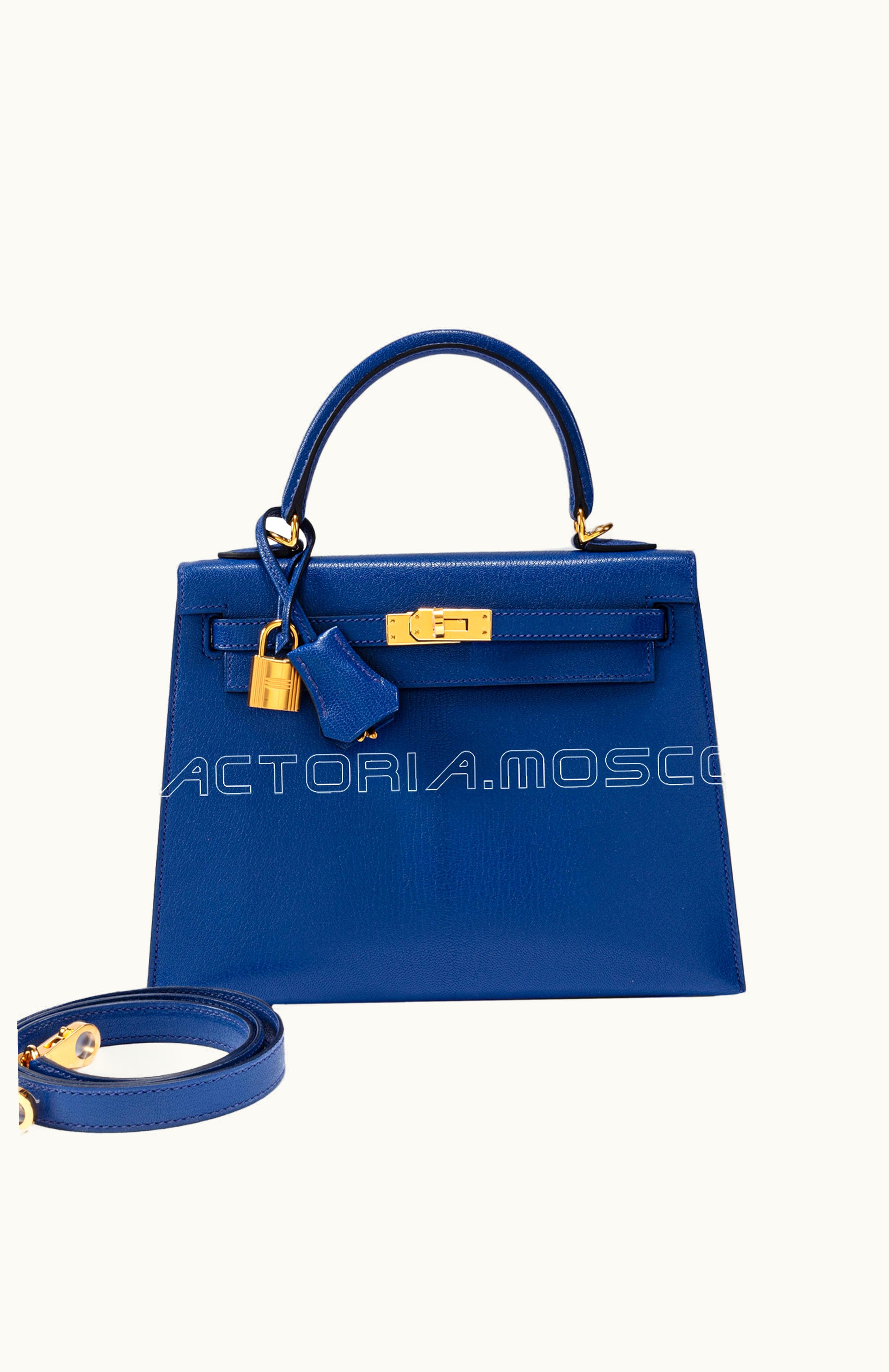 Hermès Hermès Kelly 32cm - Bleu Saphir - Swift - Retourne - Gold (GHW)