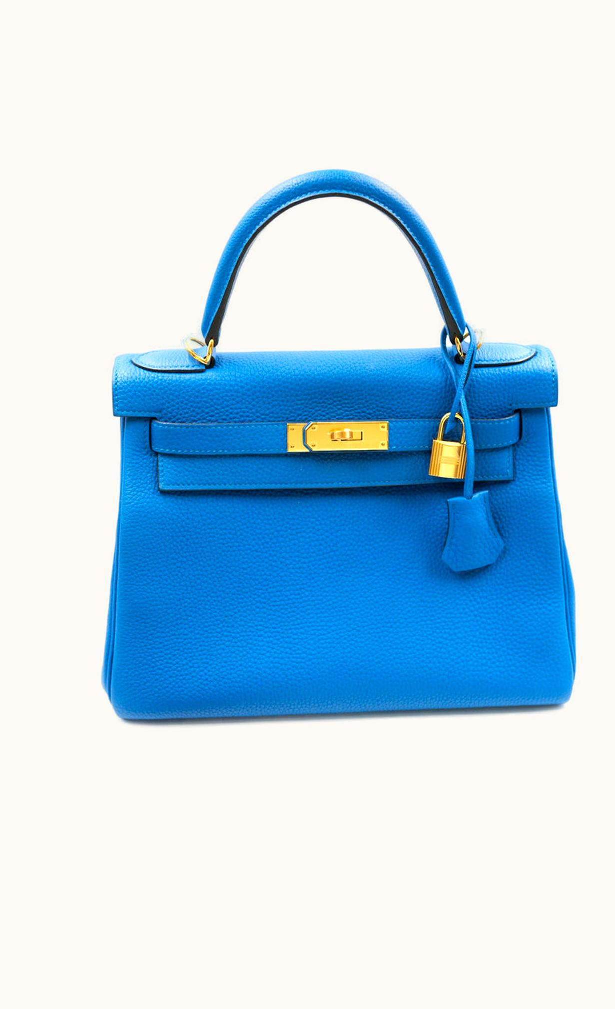 Hermès Hermès Kelly 32cm - Bleu Zanzibar - Clemence - Sellier - Gold (GHW)
