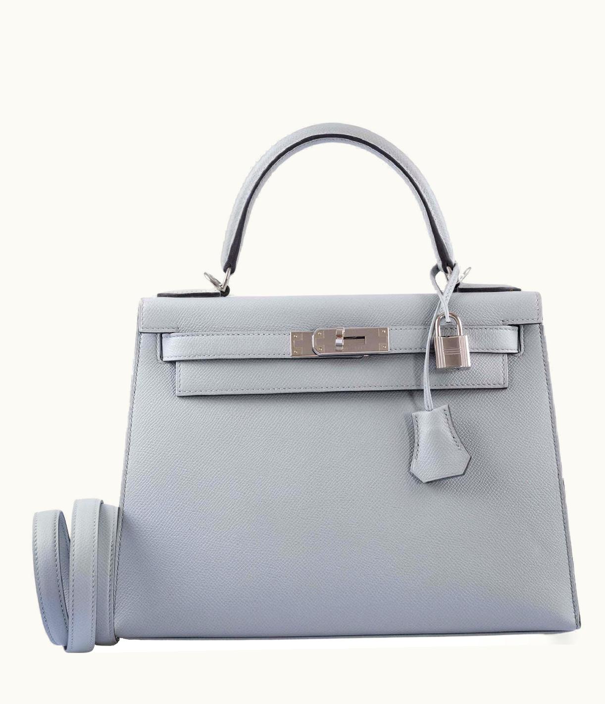 Hermès Hermès Kelly 32cm - Bleu Glacier - Epsom - Sellier - Palladium (PHW)