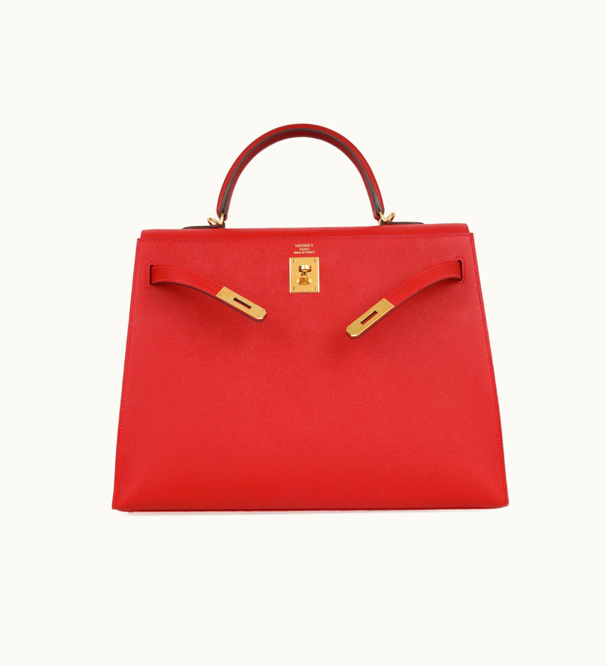 Hermès Hermès Kelly 32cm - Rouge Casaque - Togo - Sellier - Gold (GHW)
