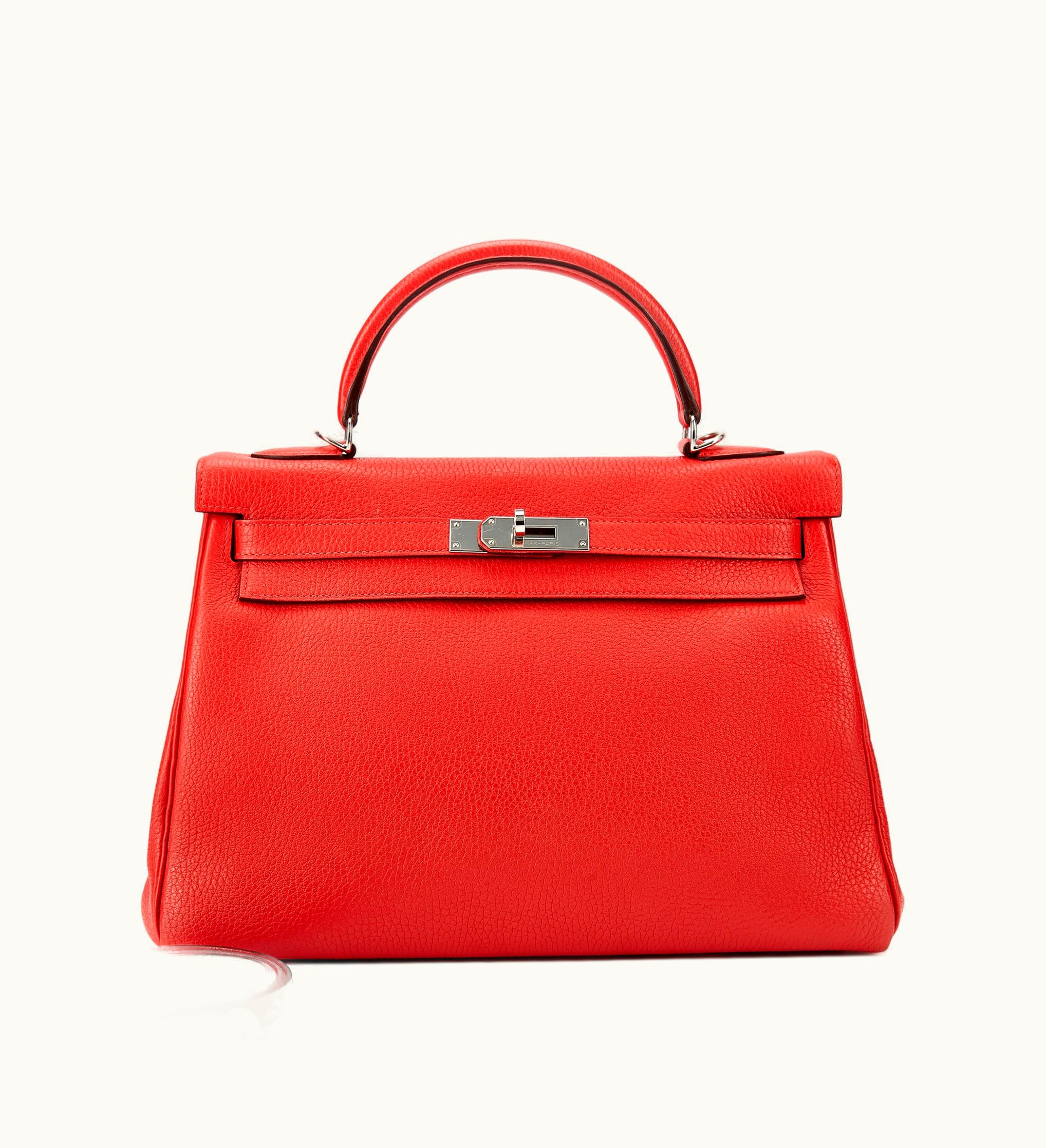Hermès Hermès Kelly 32cm - Rouge Casaque - Epsom - Retourne - Palladium (PHW)