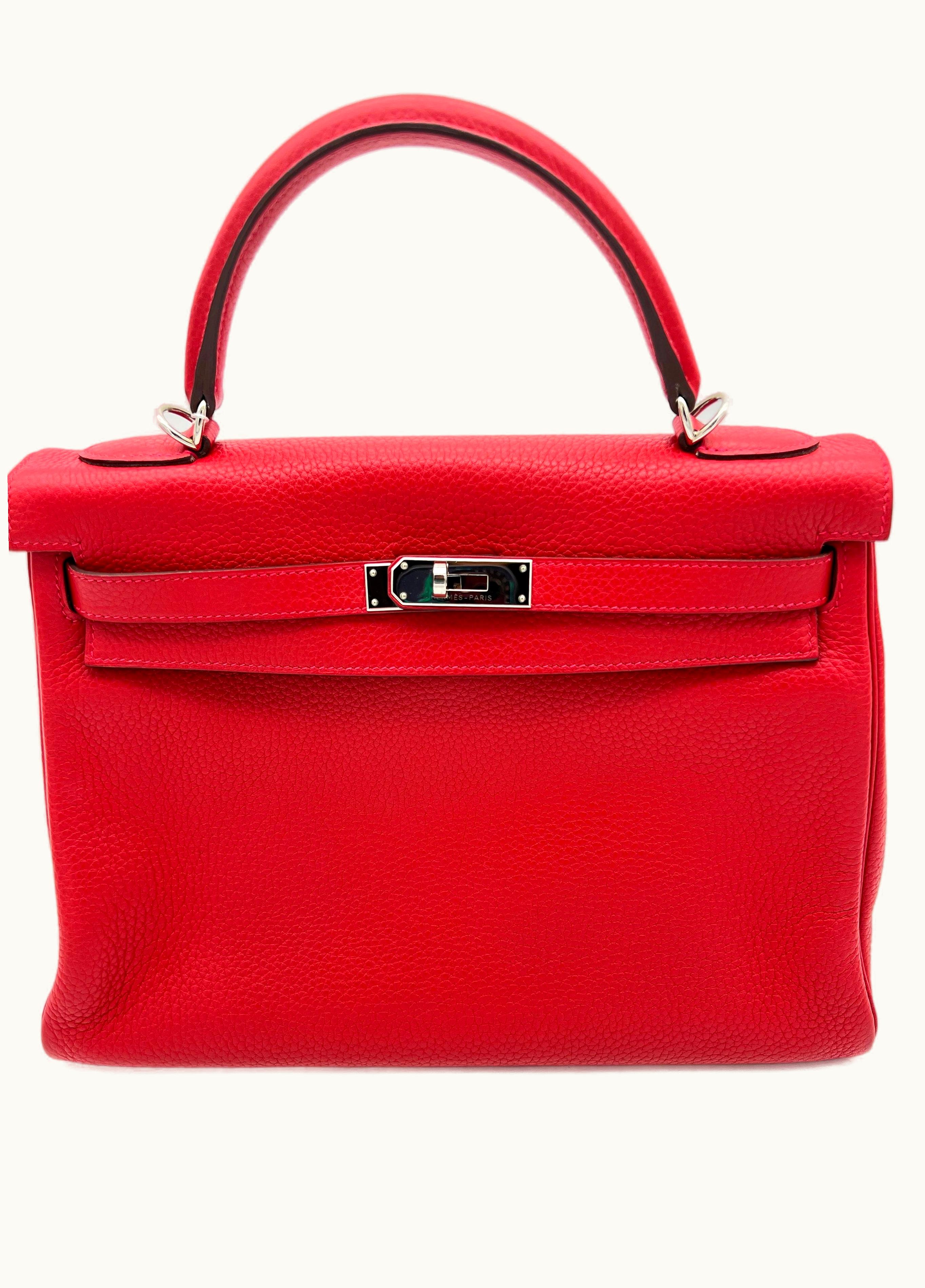 Hermès Hermès Kelly 32cm - Rouge Casaque - Epsom - Sellier - Palladium (PHW)