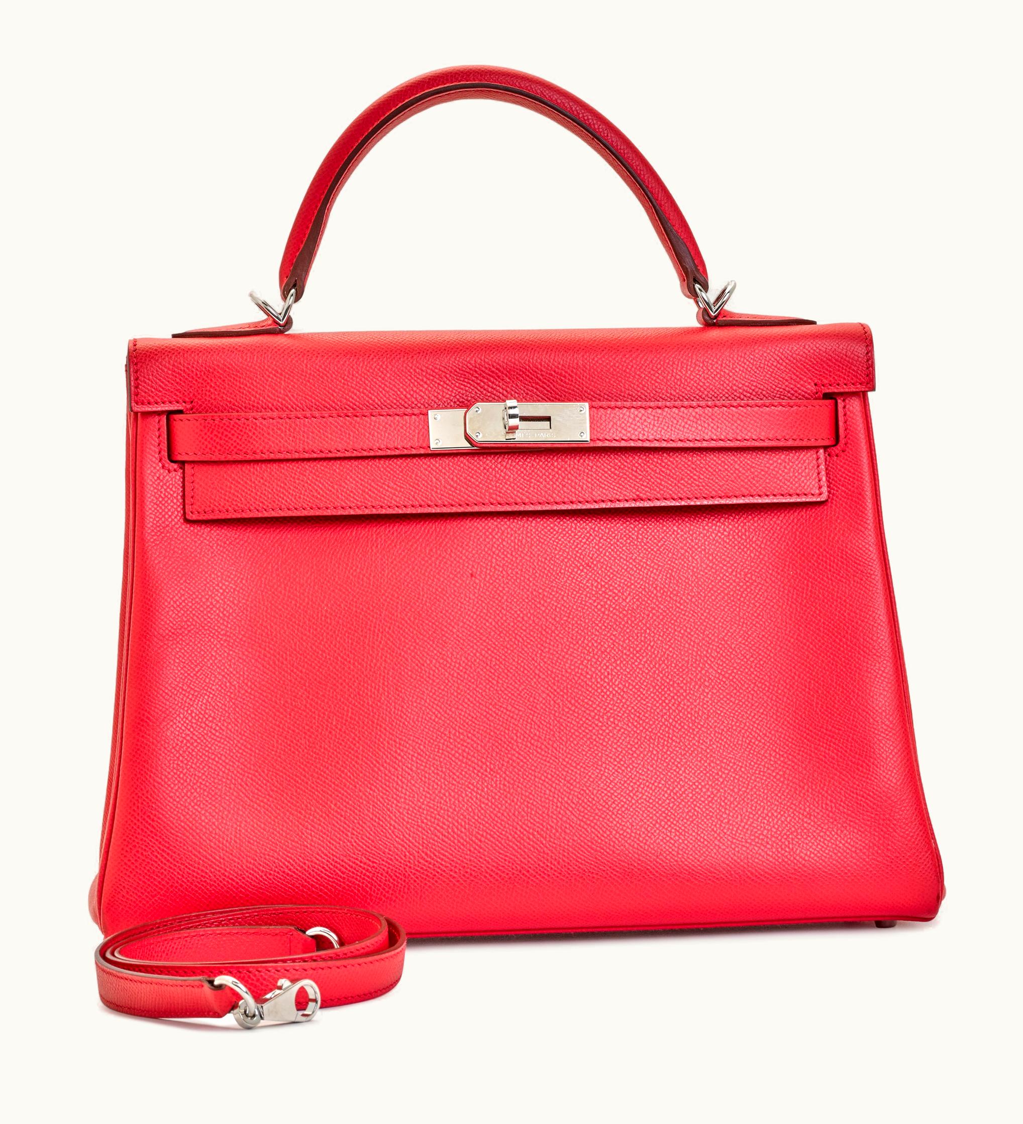 Hermès Hermès Kelly 32cm - Bougainvillea - Clemence - Retourne - Palladium (PHW)