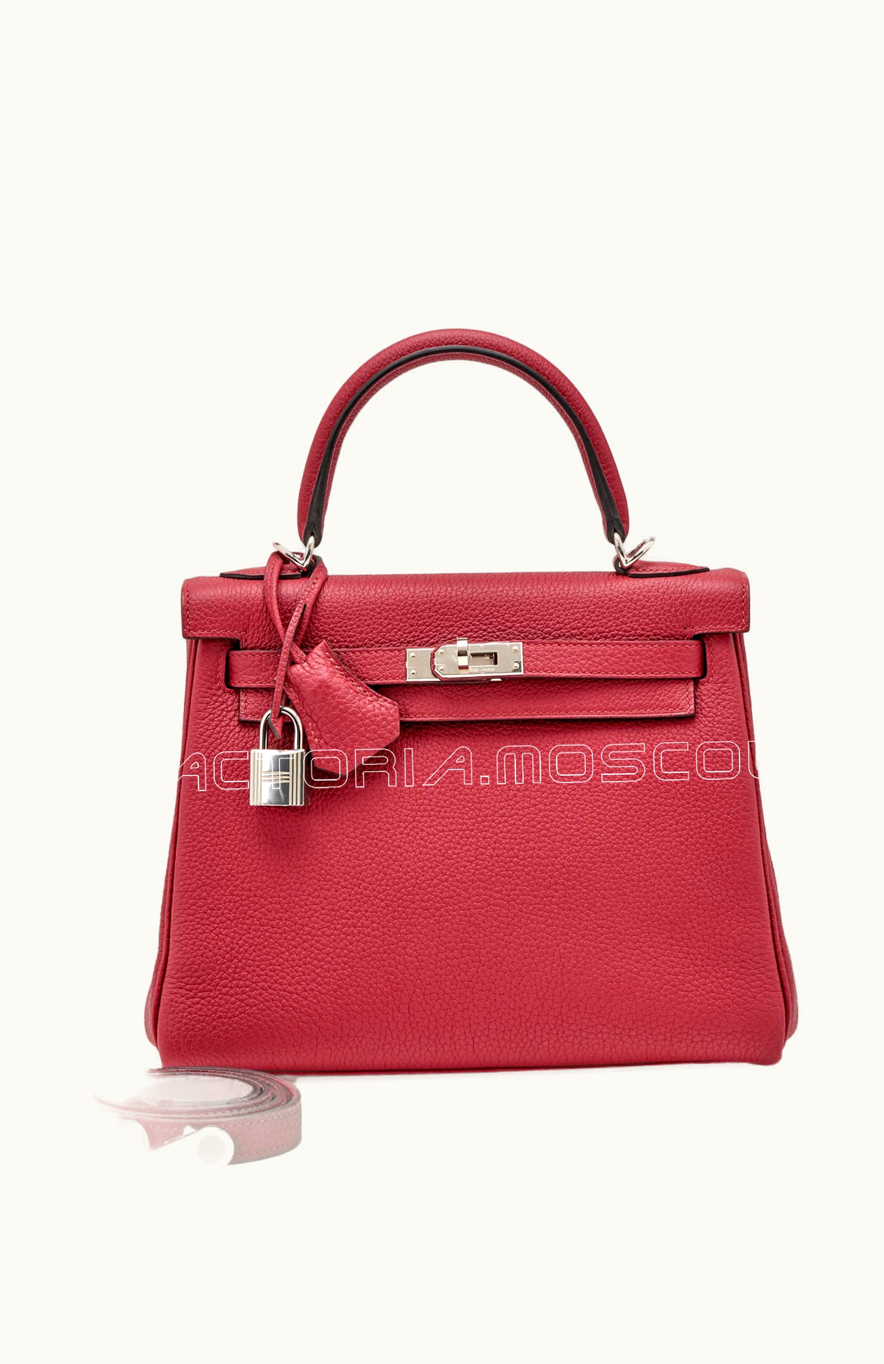 Hermès Hermès Kelly 32cm - Rubis - Clemence - Retourne - Palladium (PHW)