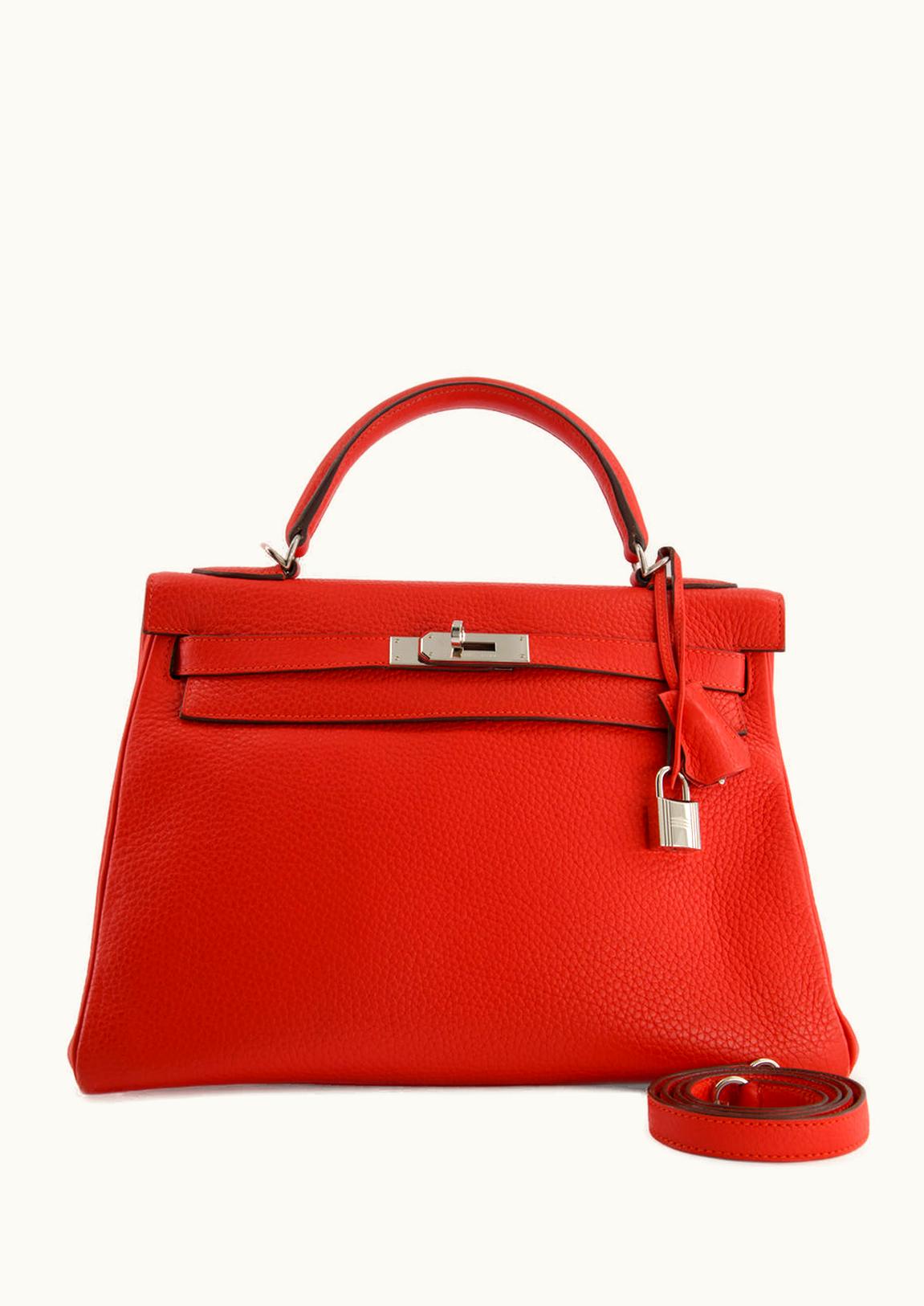 Hermès Hermès Kelly 32cm - Geranium - Togo - Retourne - Palladium (PHW)