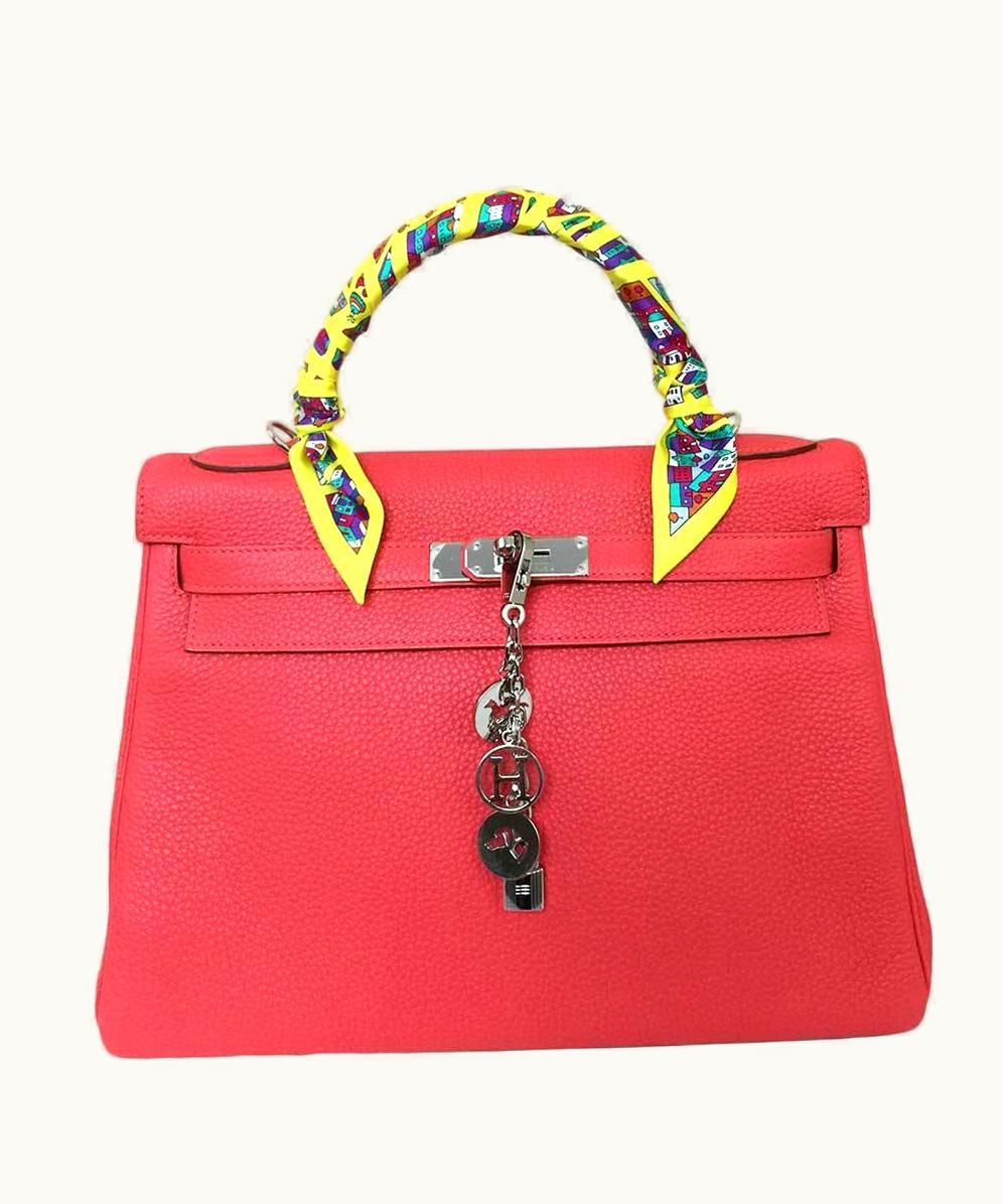 Hermès Hermès Kelly 32cm - Rouge Pivoine - Togo - Sellier - Palladium (PHW)