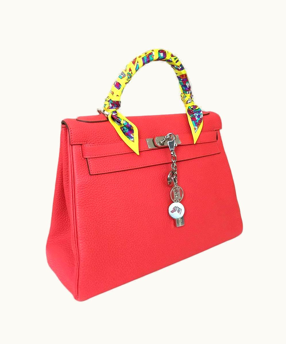 Hermès Hermès Kelly 32cm - Rouge Pivoine - Epsom - Retourne - Palladium (PHW)