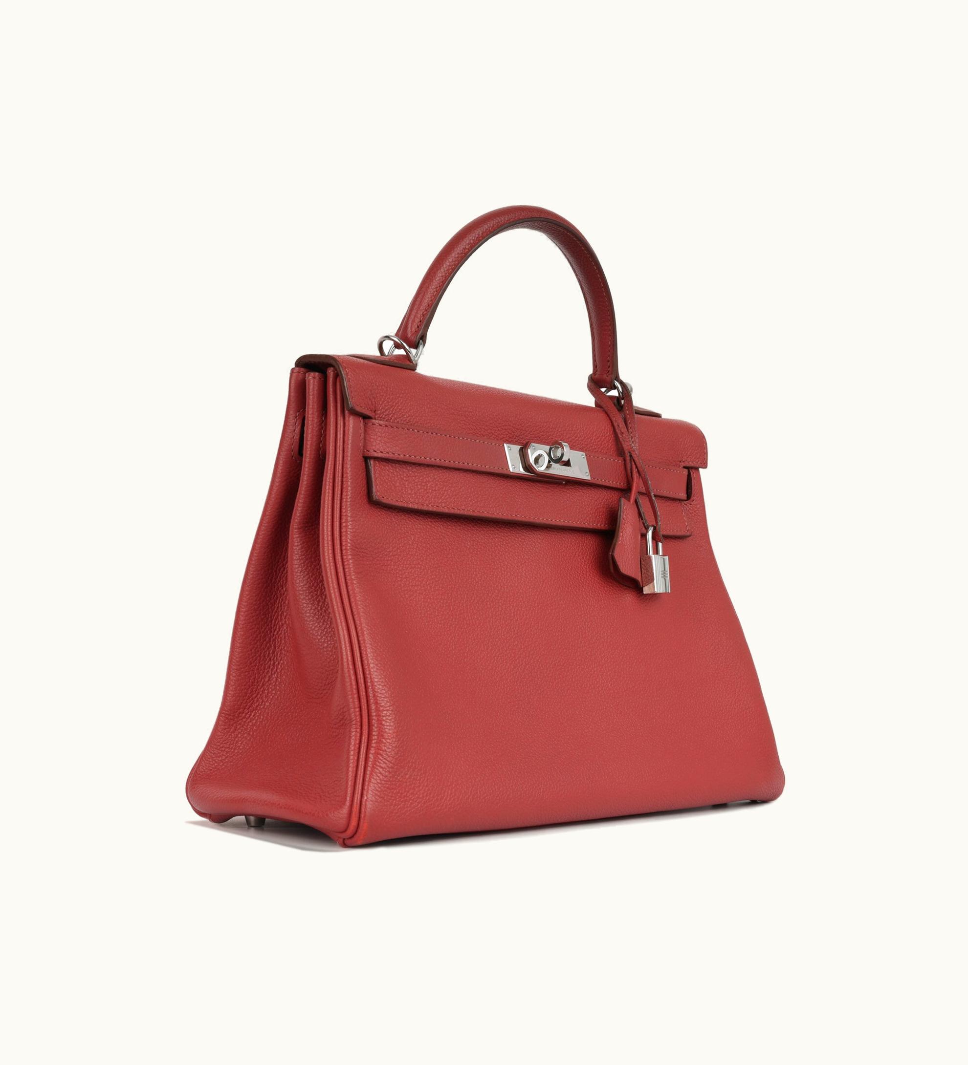 Hermès Hermès Kelly 32cm - Rouge Garance - Togo - Retourne - Palladium (PHW)