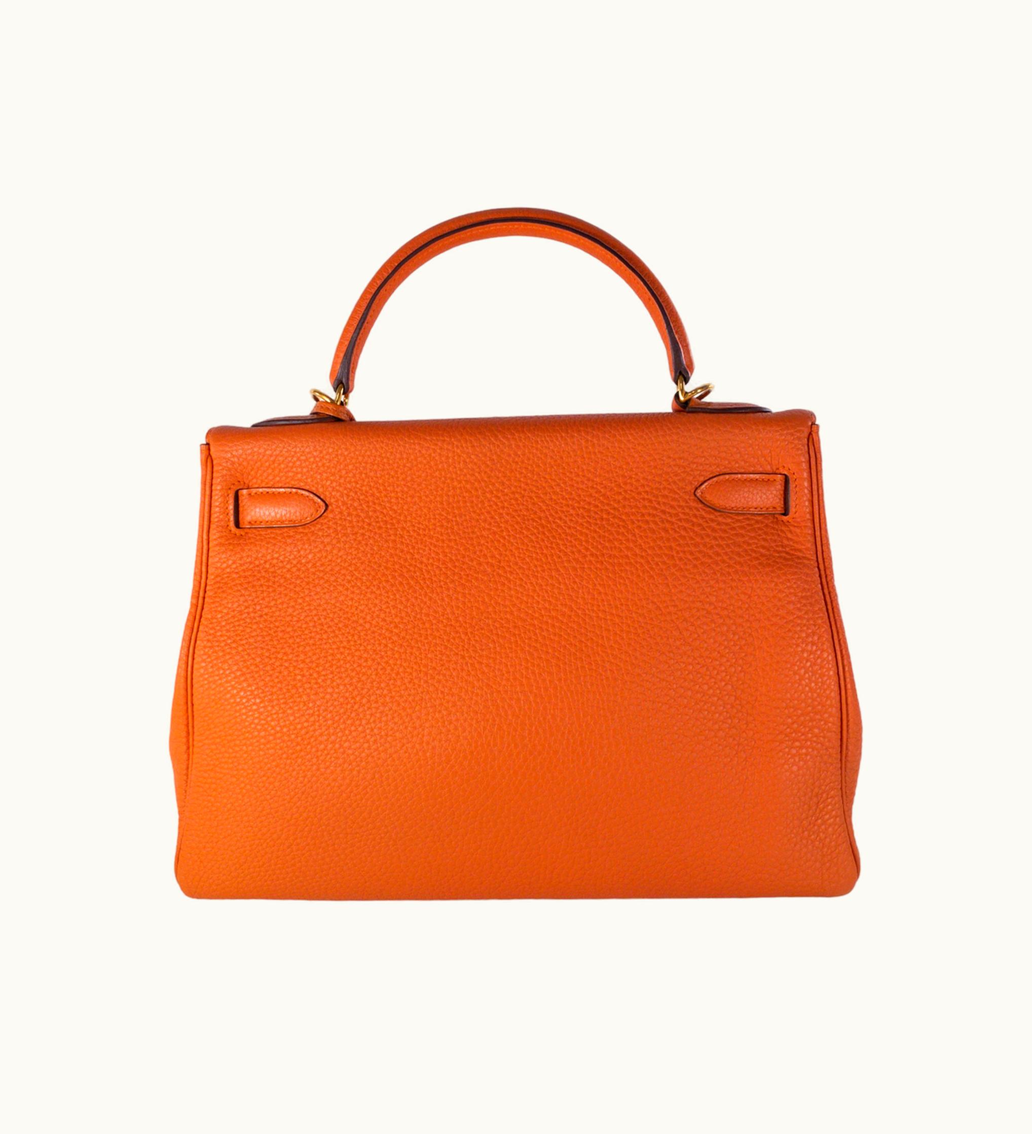 Hermès Hermès Kelly 32cm - Orange - Epsom - Retourne - Gold (GHW)