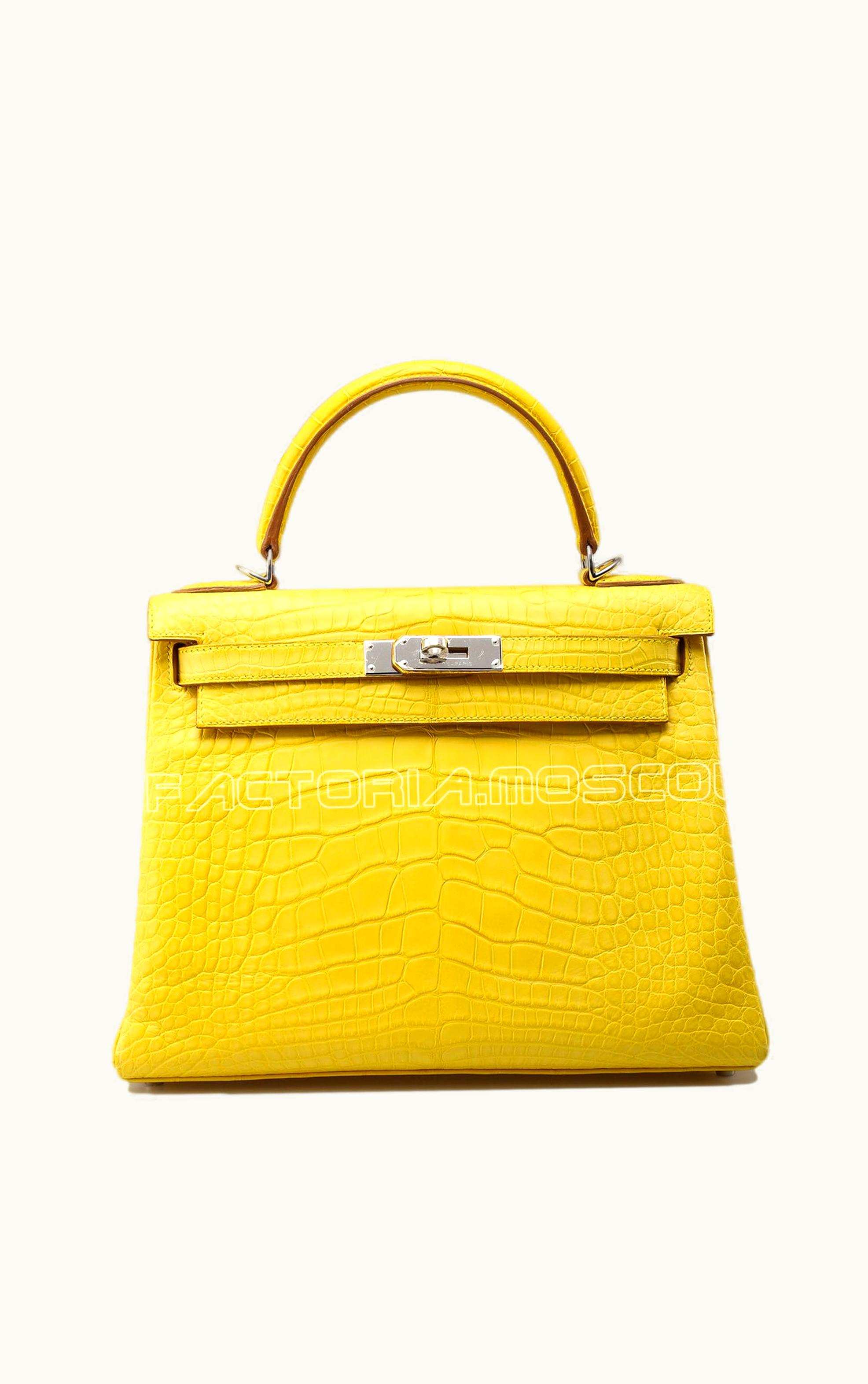 Hermès Hermès Kelly 32cm - Mimosa - Swift - Retourne - Palladium (PHW)