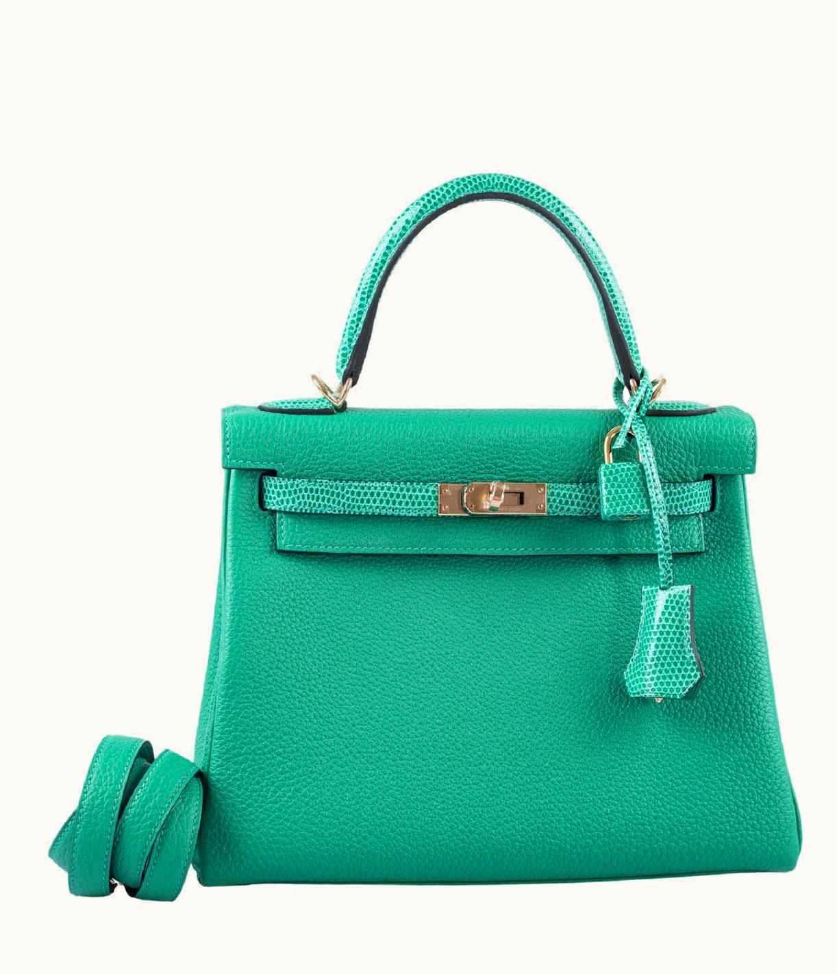 Hermès Hermès Kelly 32cm - Menthe - Clemence - Retourne - Gold (GHW)