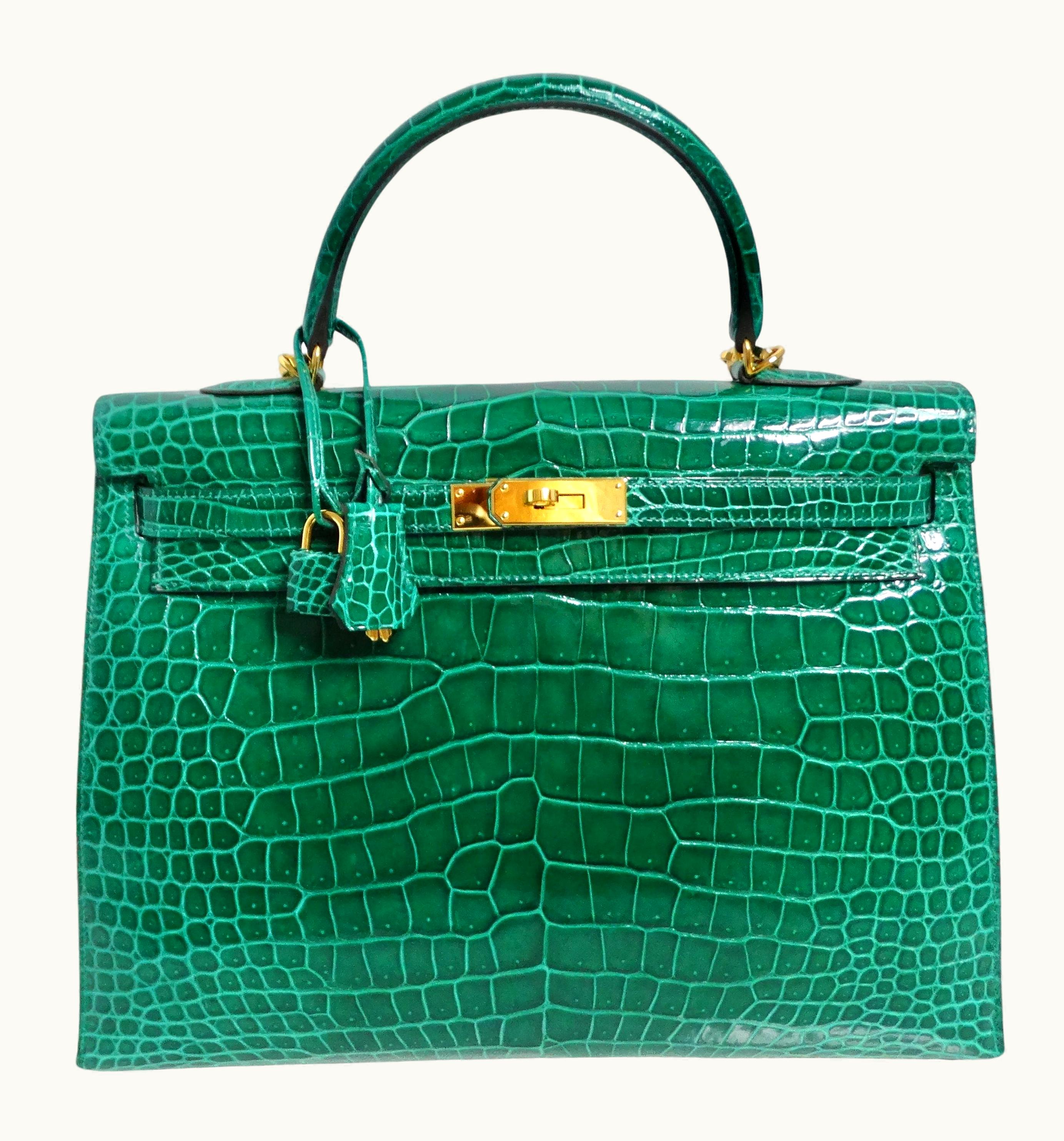 Hermès Hermès Kelly 32cm - Malachite - Togo - Retourne - Gold (GHW)
