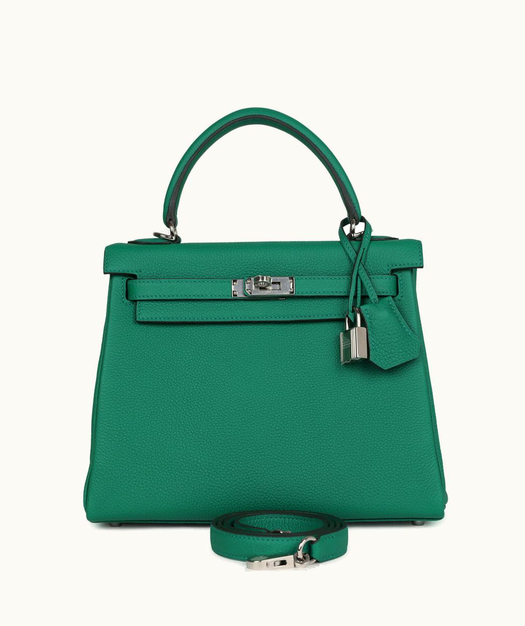 Hermès Hermès Kelly 32cm - Vert Vertigo - Clemence - Retourne - Palladium (PHW)