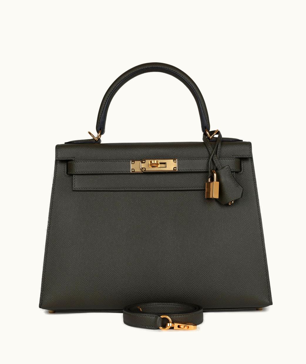 Hermès Hermès Kelly 32cm - Vert de Gris - Swift - Sellier - Gold (GHW)