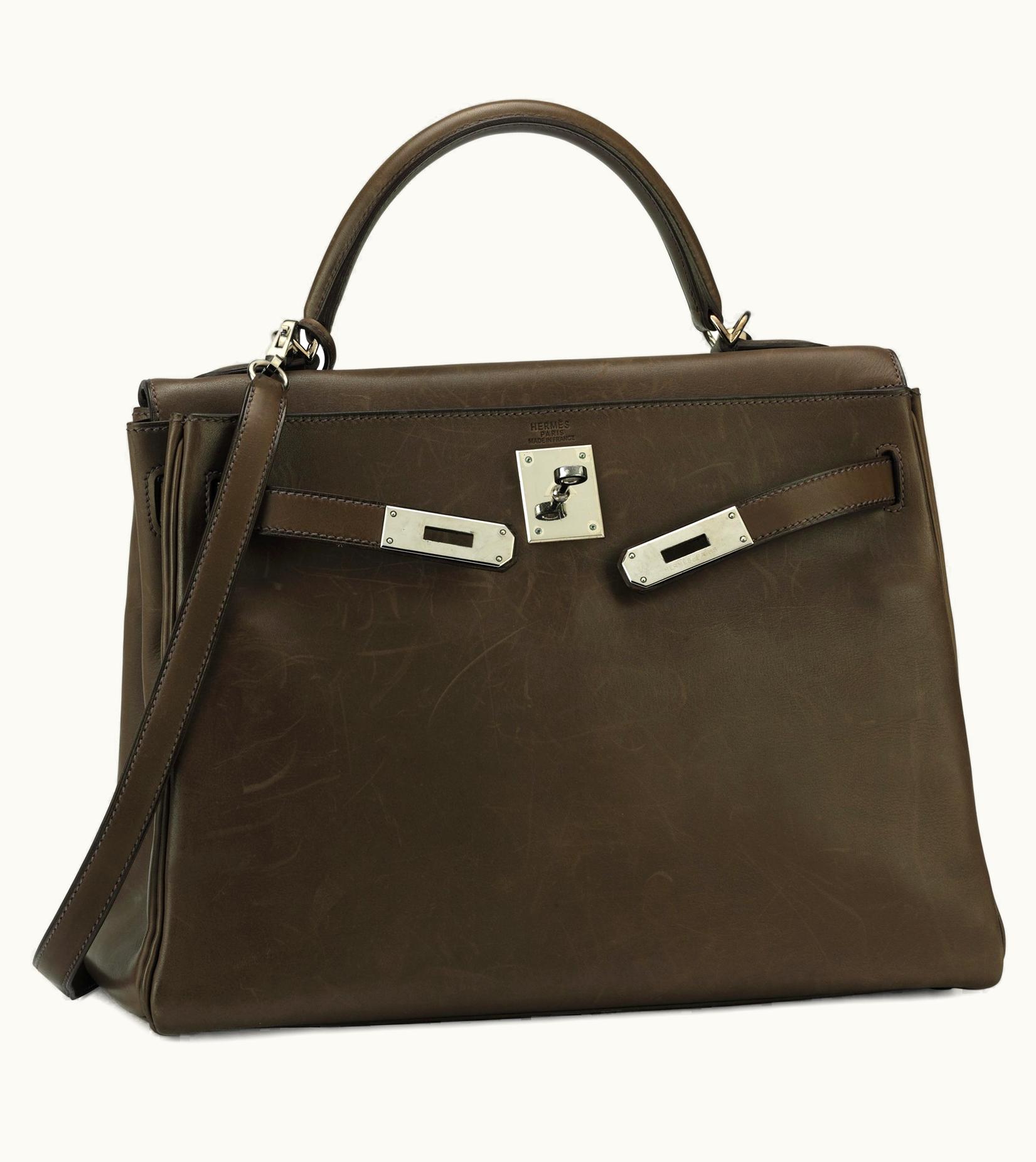 Hermès Hermès Kelly 32cm - Vert Olive - Clemence - Sellier - Palladium (PHW)
