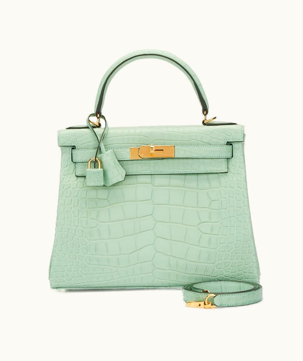 Hermès Hermès Kelly 32cm - Vert d'Eau - Swift - Retourne - Gold (GHW)
