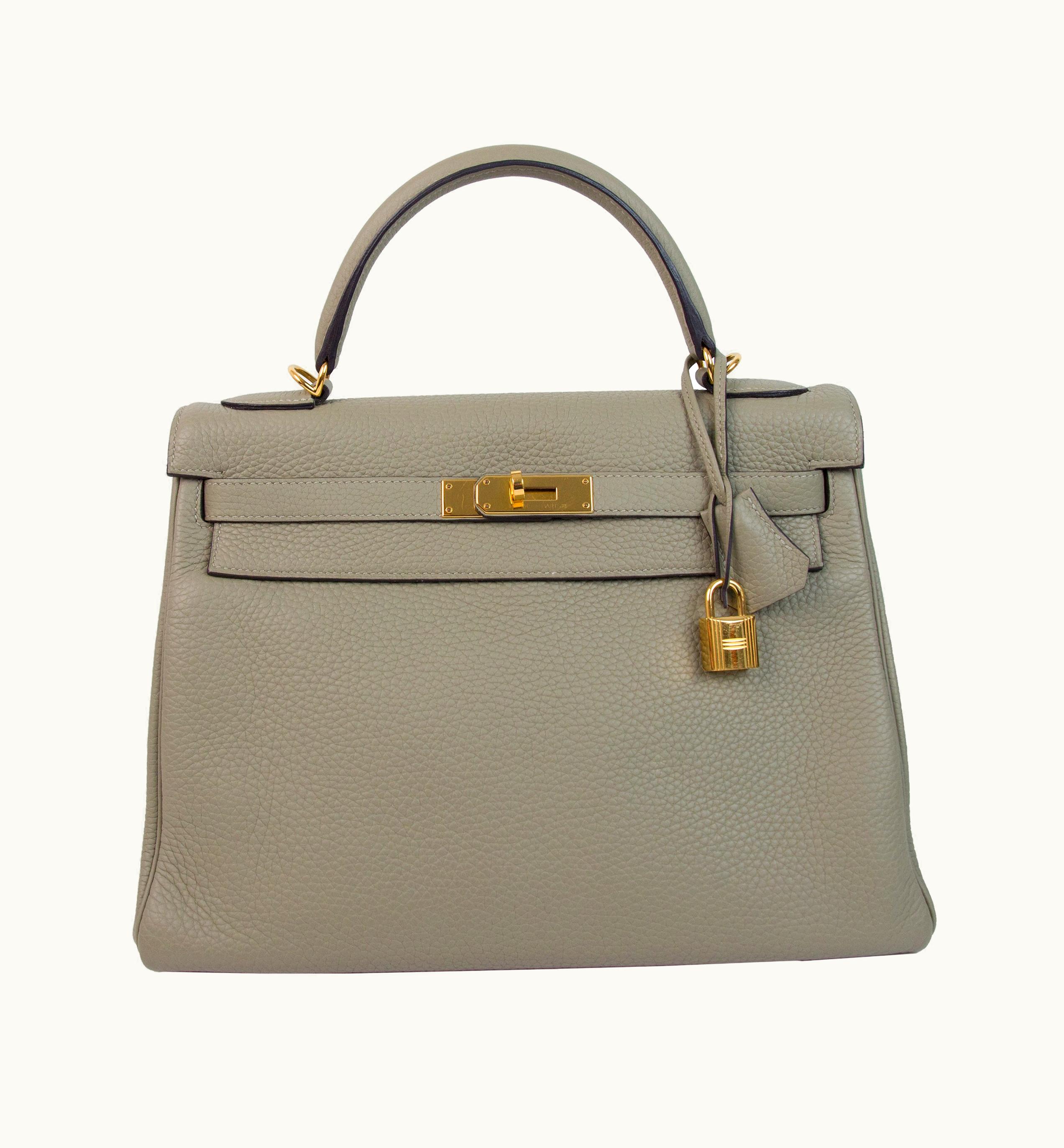 Hermès Hermès Kelly 32cm - Sauge - Swift - Retourne - Gold (GHW)