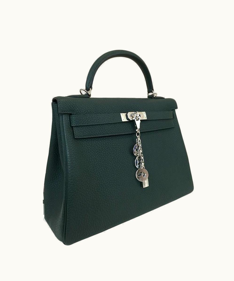 Hermès Hermès Kelly 32cm - Vert Anglais - Epsom - Retourne - Palladium (PHW)