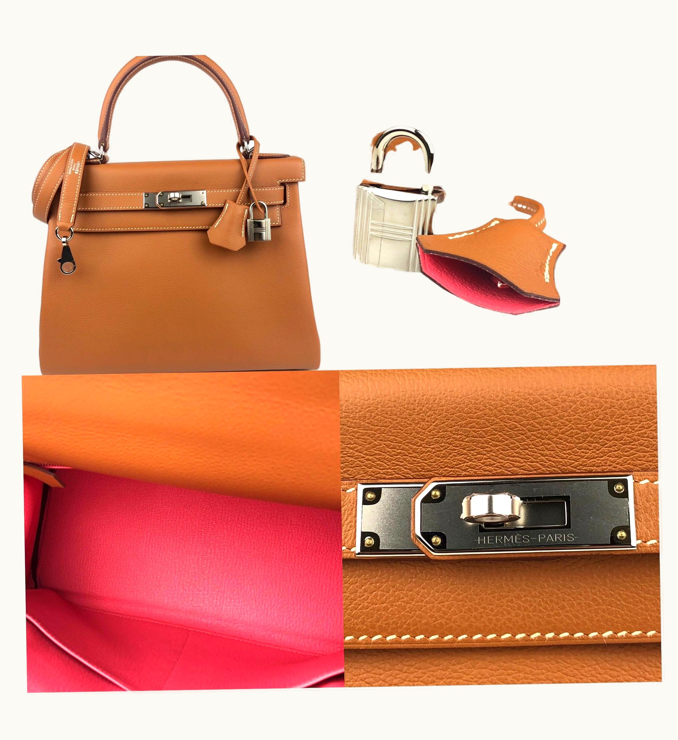 Hermès Hermès Kelly 32cm - Rose Azalee - Togo - Retourne - Gold (GHW)
