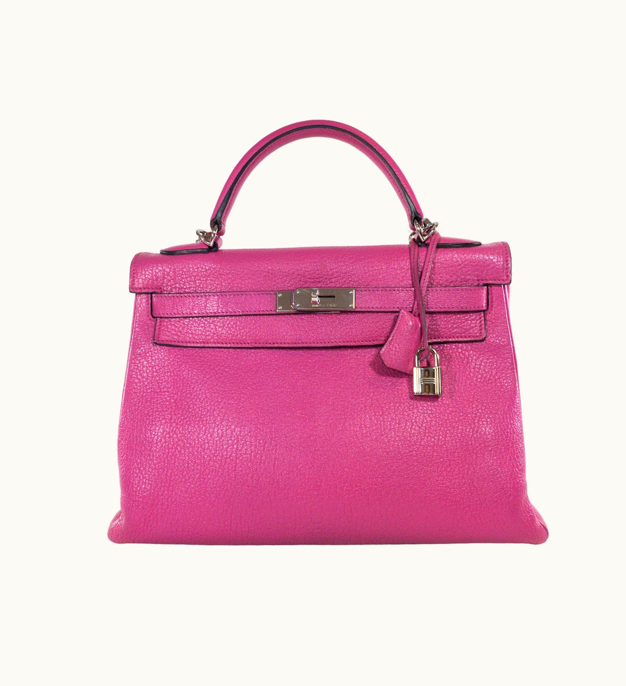 Hermès Hermès Kelly 32cm - Rose Shocking - Togo - Retourne - Palladium (PHW)