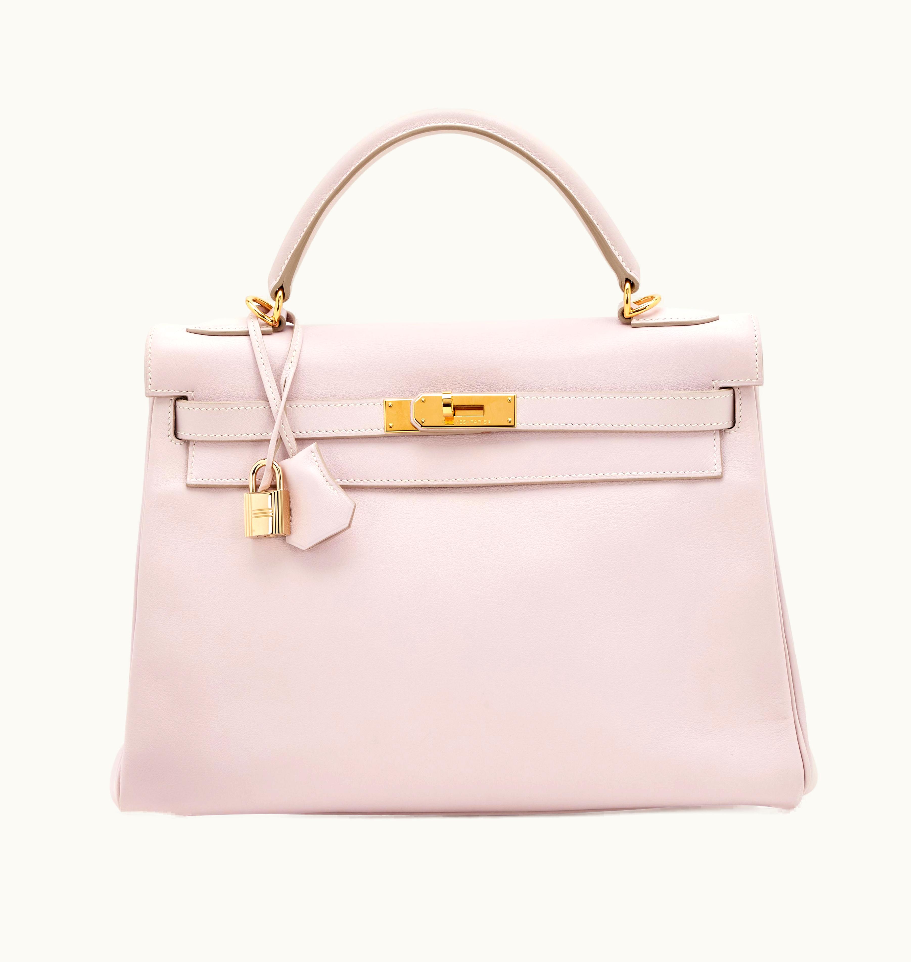 Hermès Hermès Kelly 32cm - Rose Dragee - Togo - Retourne - Gold (GHW)